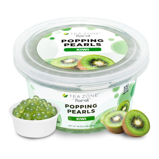 Tea Zone [1 Pound] Kiwi Popping Pearls, Bursting Pearls for Teas, Shakes, Smoothies, Dessert Toppings
