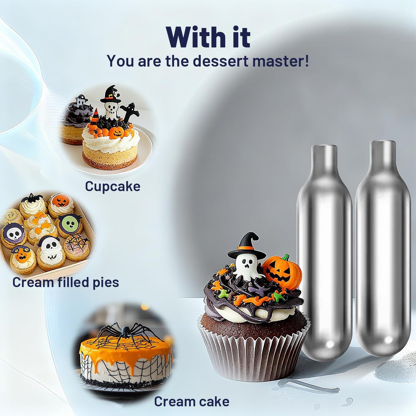 Whipped Cream Chargers - 8g Whip Cream Charger Cylinder Food Grade Original Flavor With Long Shelf Life, Premium Leak Proof Steel, Perfect for Desserts, Cake, Beverages and Gourmet Dishess