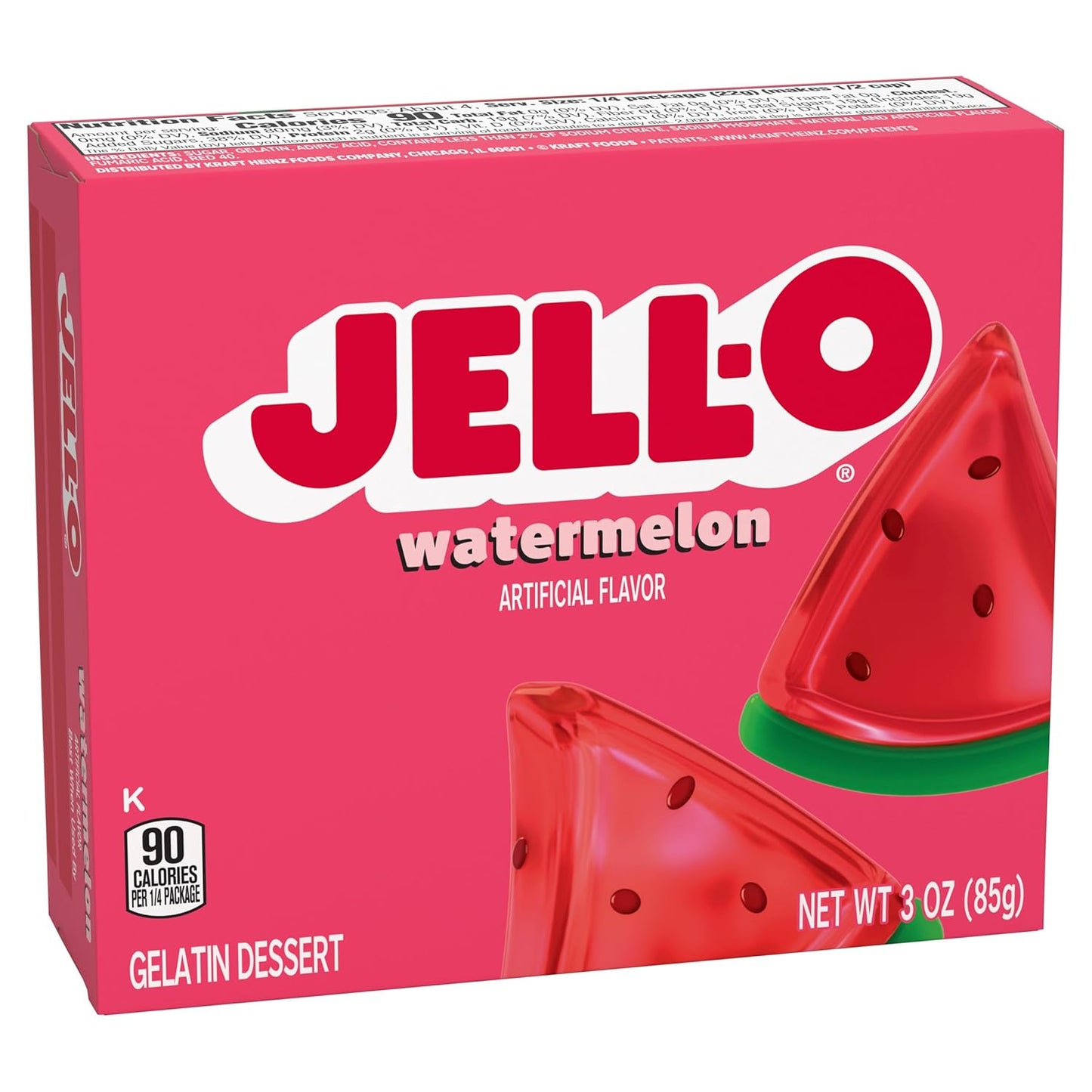 Jell-O Watermelon Flavor Gelatin Dessert, 3 Ounce Box (4-Pack)