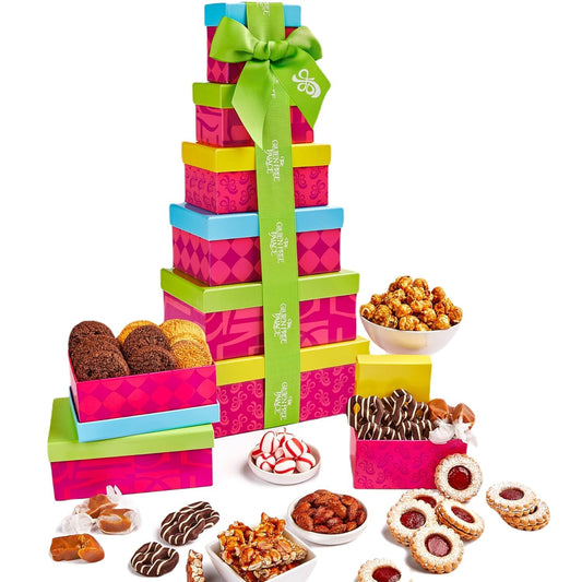 Gluten Free Palace Gift Basket Tower – Mother’s Day Treats – 6-Tier Festive Gluten Free Cookies Gift Basket Treat Tower – Father’s Day Gifts Sweets – Family, Birthday & Thank You Gift Set