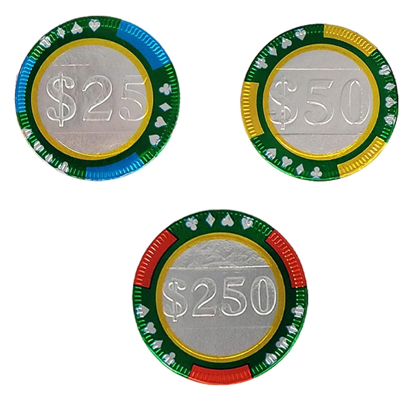 Fruidles Casino Poker Chips, Belgian Milk Chocolate Coins, Kosher Certified Dairy, Non GMO (50-Pack)
