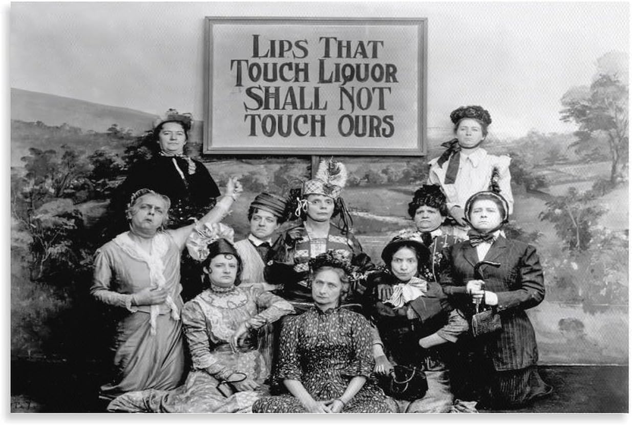 Lips That Touch Liquor Print, Prohibition, Alcohol, Bars And Drinking, Wall Art Canvas Printing Poster, Black And White Vintage Photo, Bar Decoration 12x18inch(30x45cm)