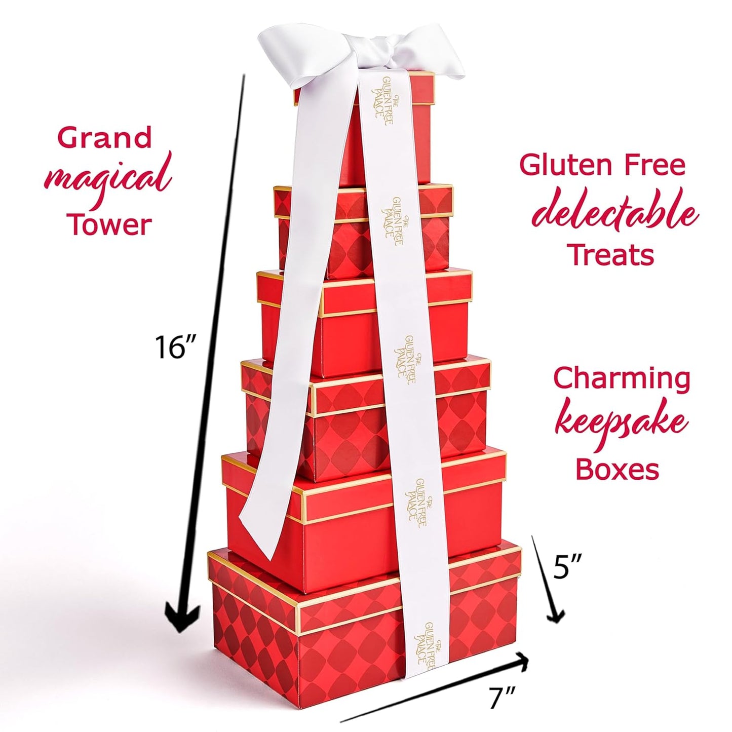 Gluten Free Palace Gift Basket Tower – Chocolate Cookie Gift – 6-Tier Gluten Free Cookies Treat Tower for Family, Friends, Corporate, Birthday, Men & Women