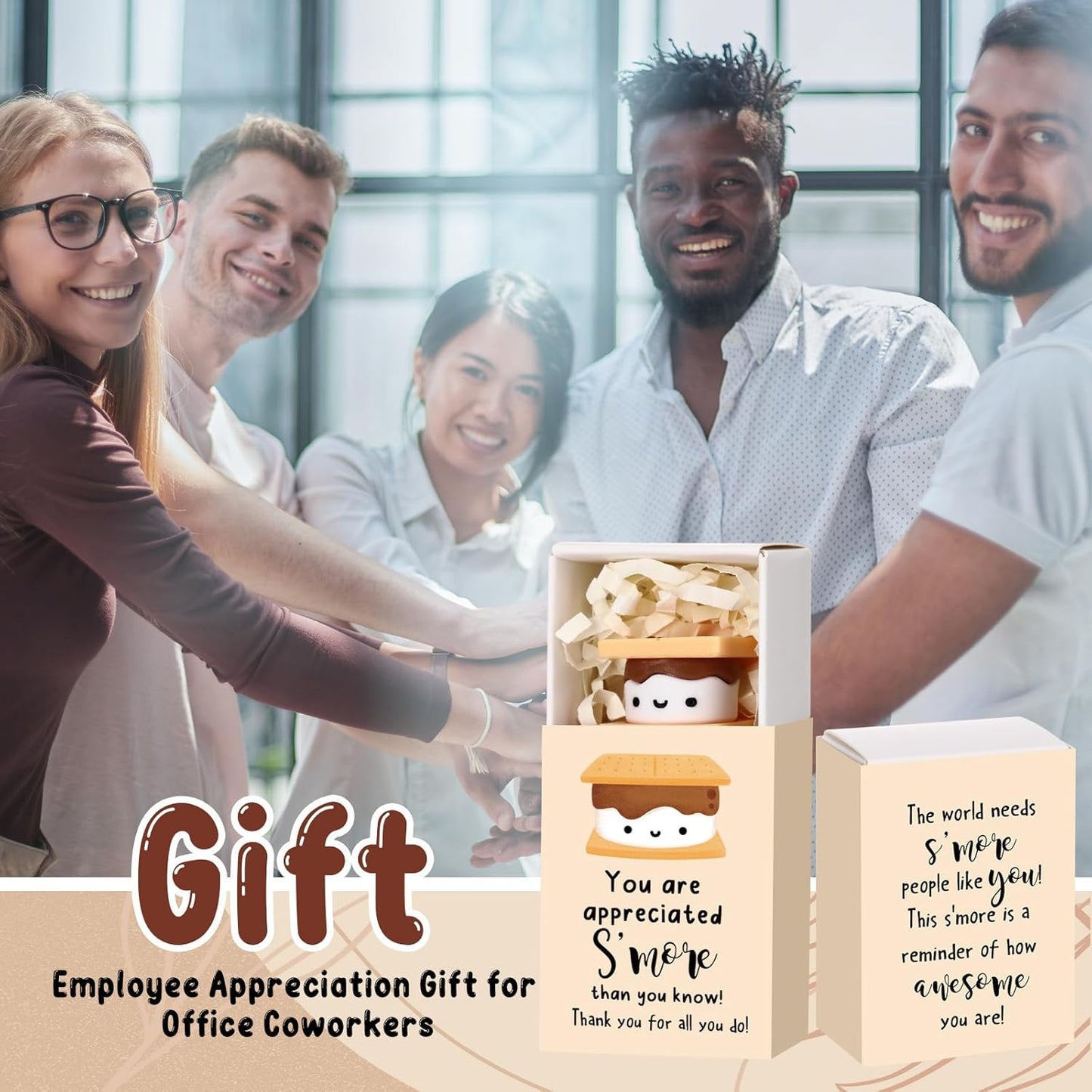 Wettarn 36 Sets S'more Appreciation Gifts Bulk Marshmallow with Box Party Favors Christmas Vet Tech Thank You Gift Rewards for Teacher Employee Nurse Coworkers Staff Team