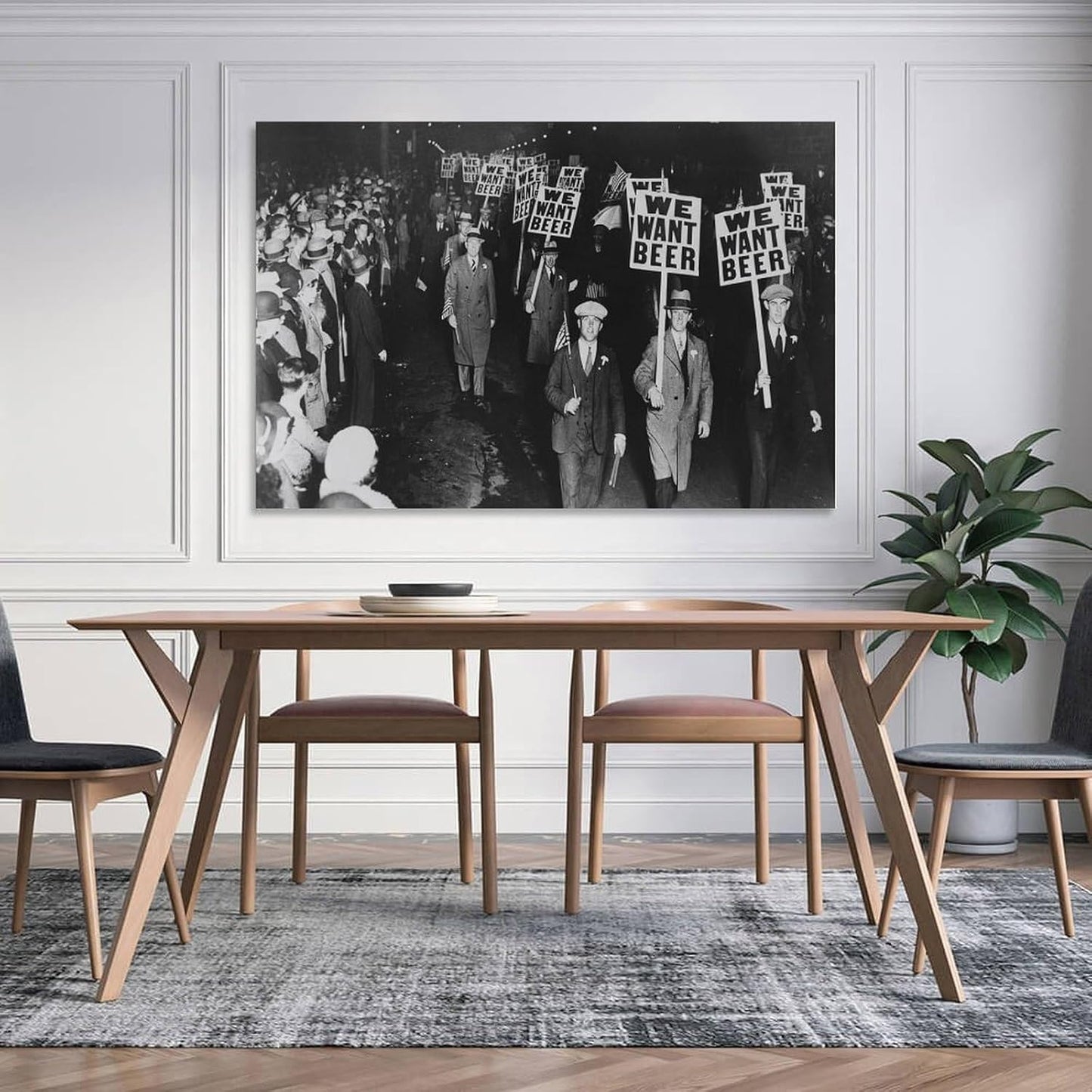 We Want Beer Signs Protesta Against Prohibition Art Print Vintage Poster Bar Black And White Decor Canvas Printing Poster, For Events, Restaurants, Hotels Wall Decor 16x24inch(40x60cm)