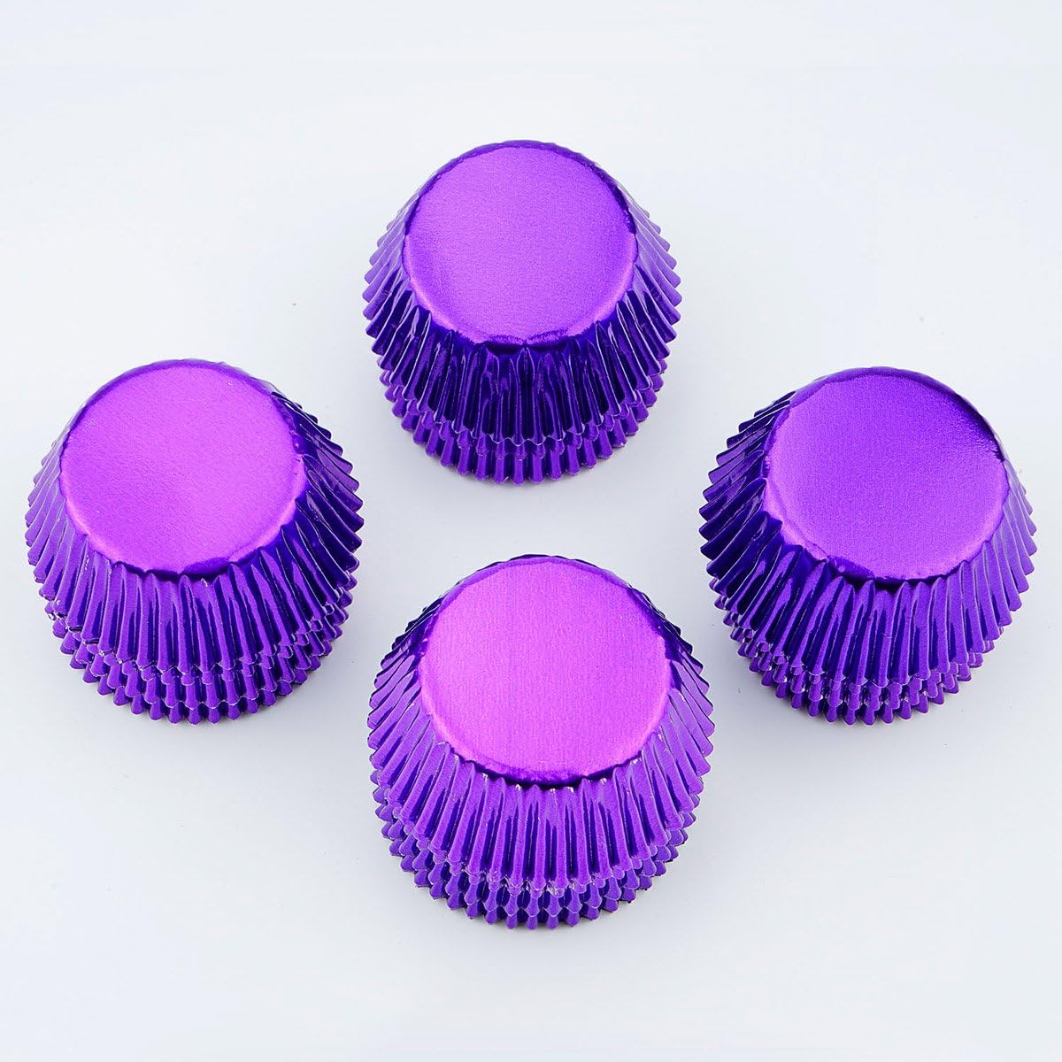 Gifbera Metallic Purple Foil Mini Cupcake Liners Muffin Cups, 300-Count