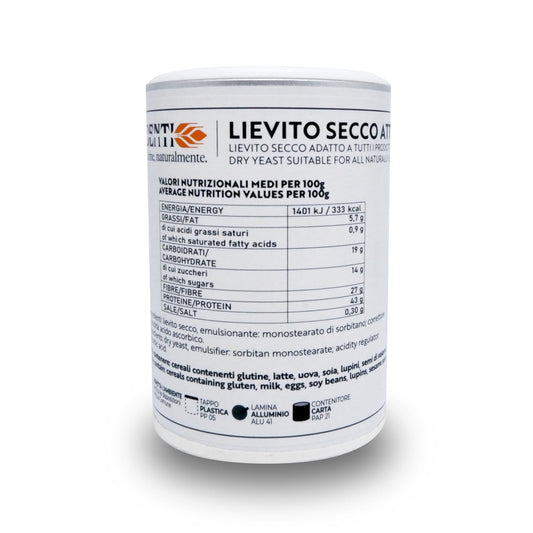 Molino Denti - Lievito Active Dry Yeast 7.05 Ounce Can - Made in Italy - Perfect with 00 Flour