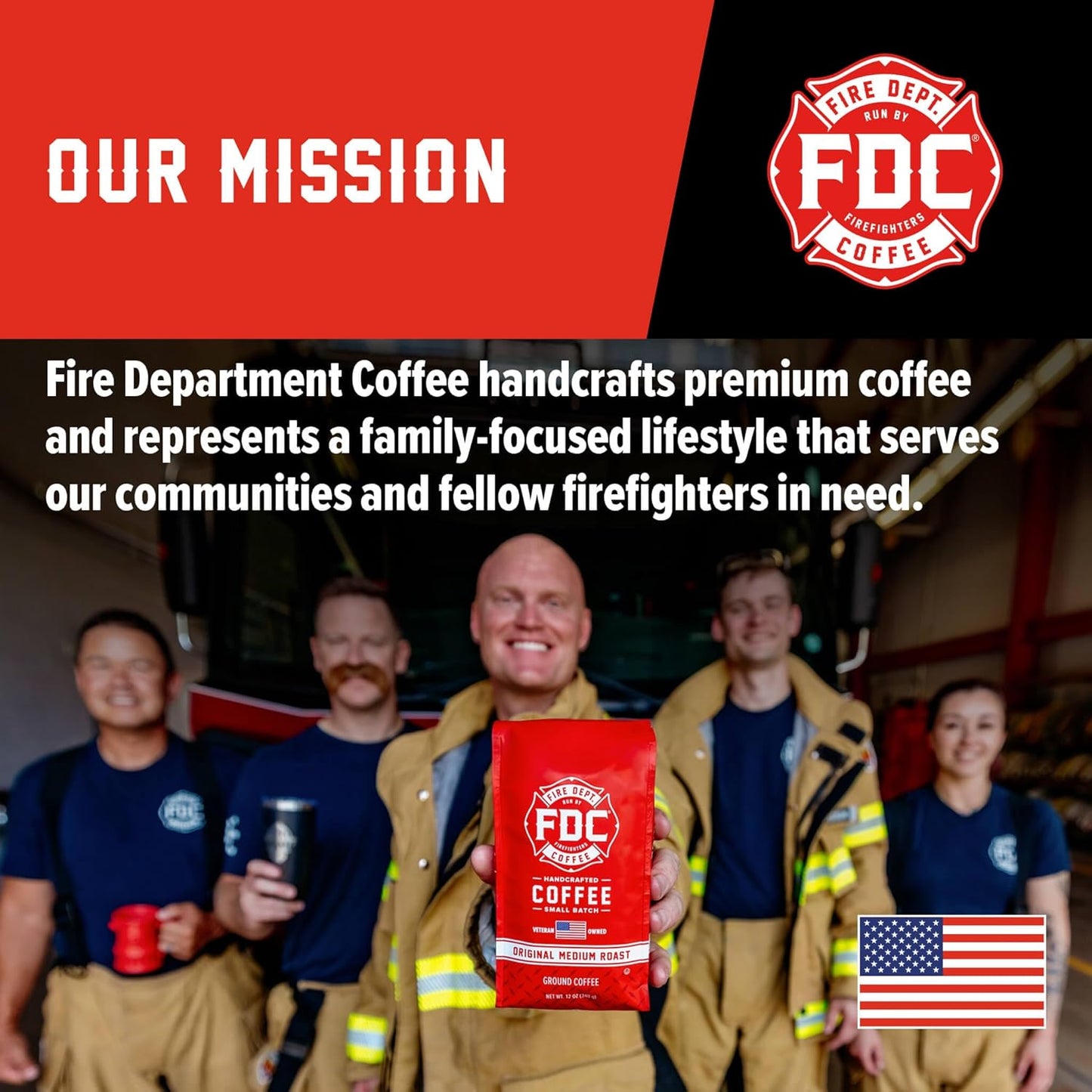 Fire Department Coffee - Gives Back to Firefighters - Rescue Variety Pack - Whole Bean Coffee - Medium, Dark, Shellback Espresso, & Skull Crushing Espresso Beans - Veteran Owned (12oz, Pack of 4)