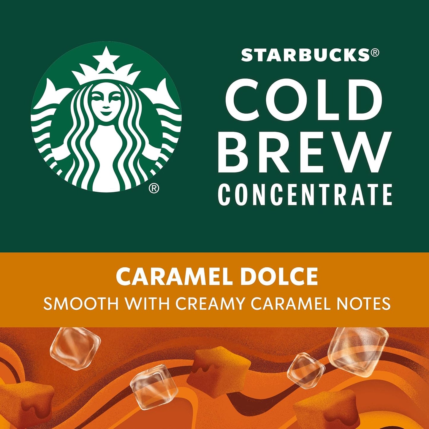 Starbucks Cold Brew Coffee Concentrate, Caramel Dolce, 100% Arabica, Multi-Serve Bottle (32 Fl Oz)