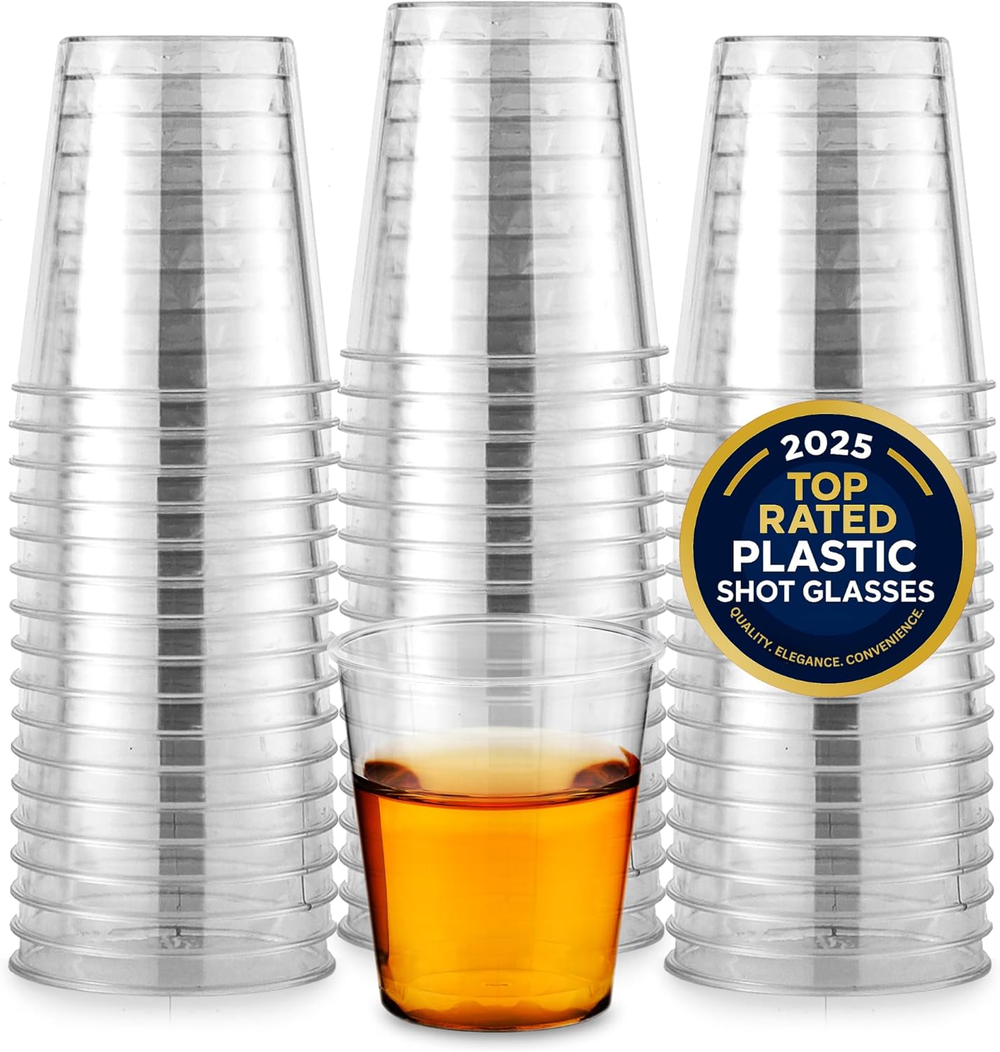Stock Your Home 250 Mini Plastic Shot Glasses (1.5oz) Clear Disposable Cups for Jello Shots, Wine Tasting, Liquor, Whiskey, Pudding, Sample Cup for Halloween and Elegant Parties