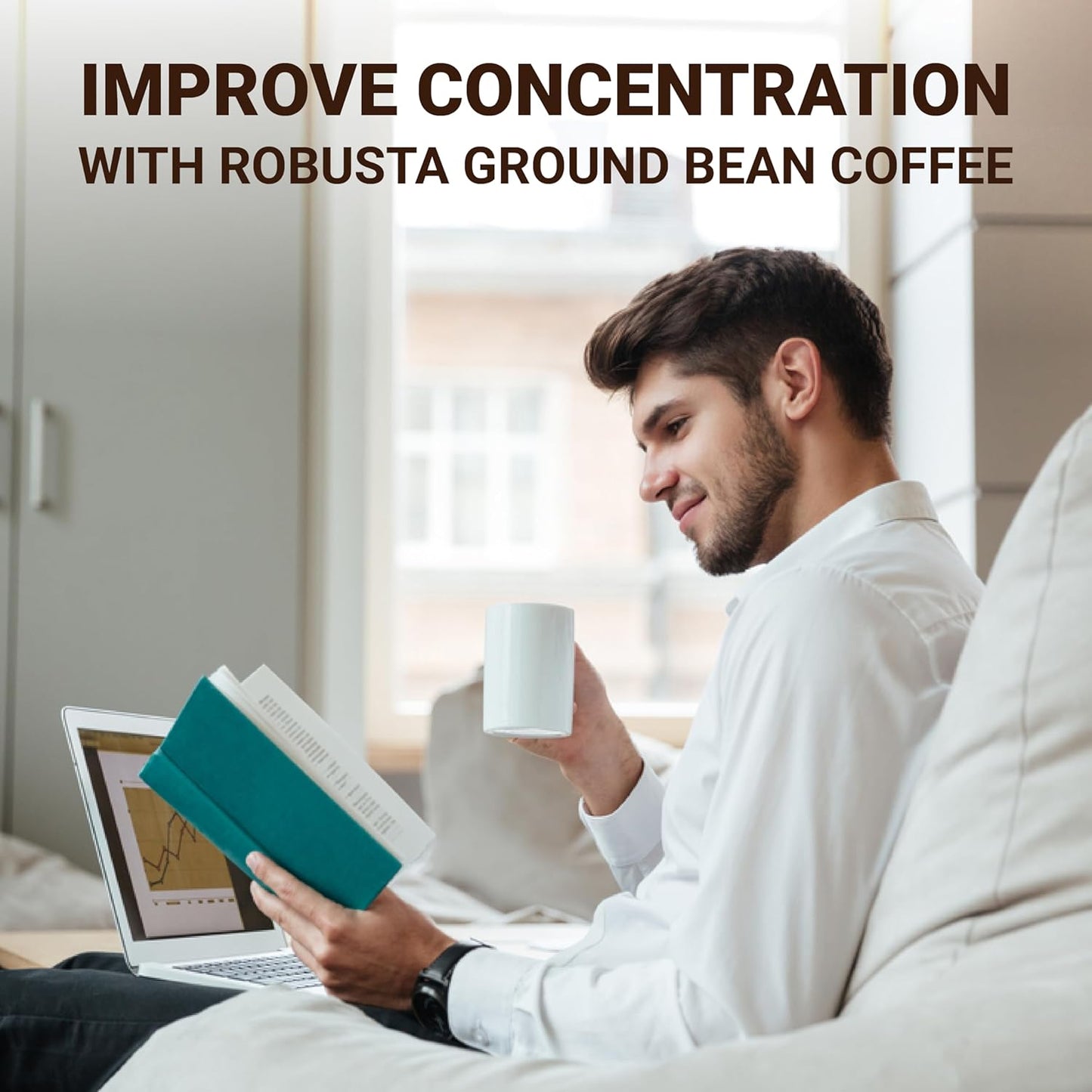 doanhdang - 17.6 Oz Premium Robusta Ground Bean Coffee, 100% Robusta Medium Roast, Rich Flavor for Espresso Shot and Brew, Origin from Vietnam, Ground Med Roast Beans