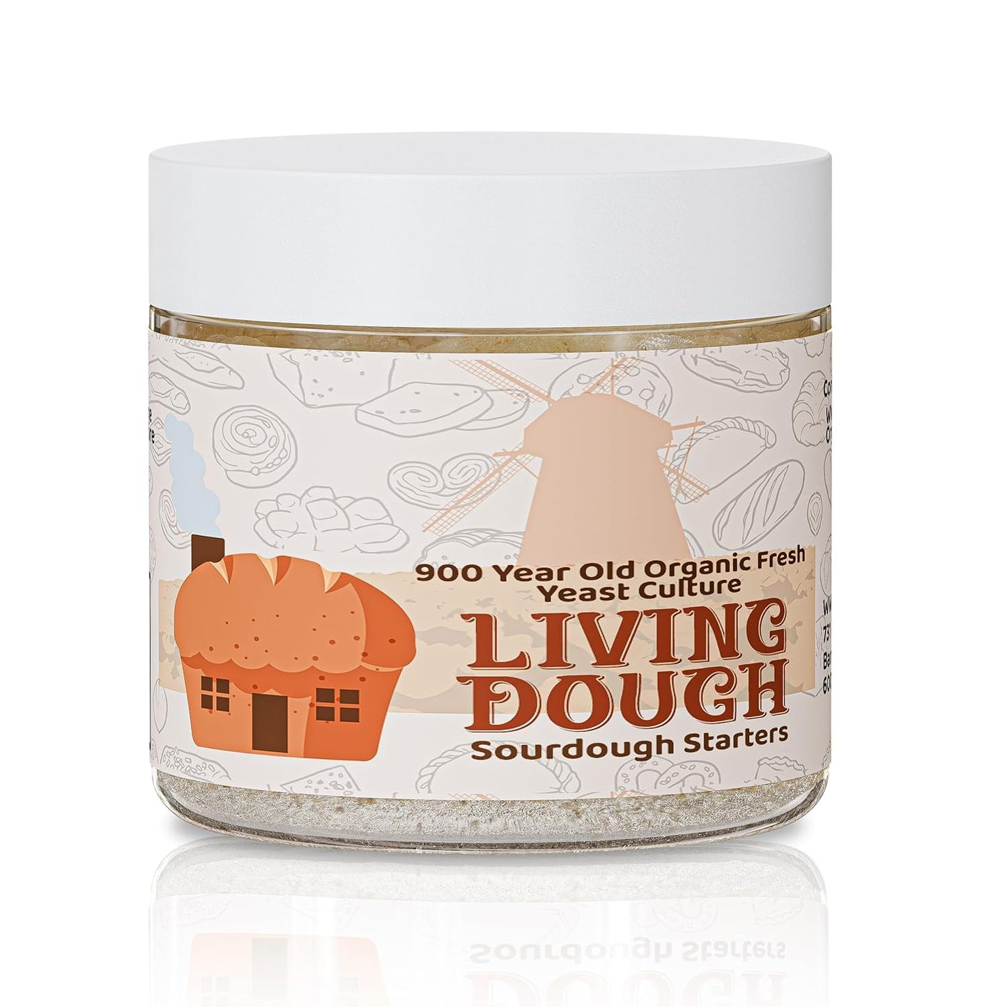 Living Dough - 900 Year Old Sourdough Starter Culture - Active & Live Organic Sourdough Starter for Baking - For Artisanal Bread, Pizza Dough, Waffles & More