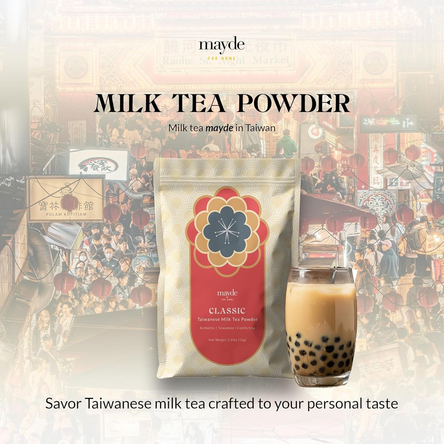 Mayde Taiwanese Classic Milk Tea Powder, Instant MilkTea Powder From Taiwan, For Boba Milk Tea, 2.2 lbs