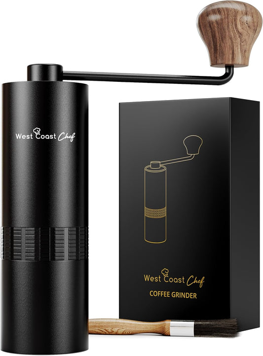 Manual Burr Coffee Grinder - Portable Espresso Hand Grinder for Travel