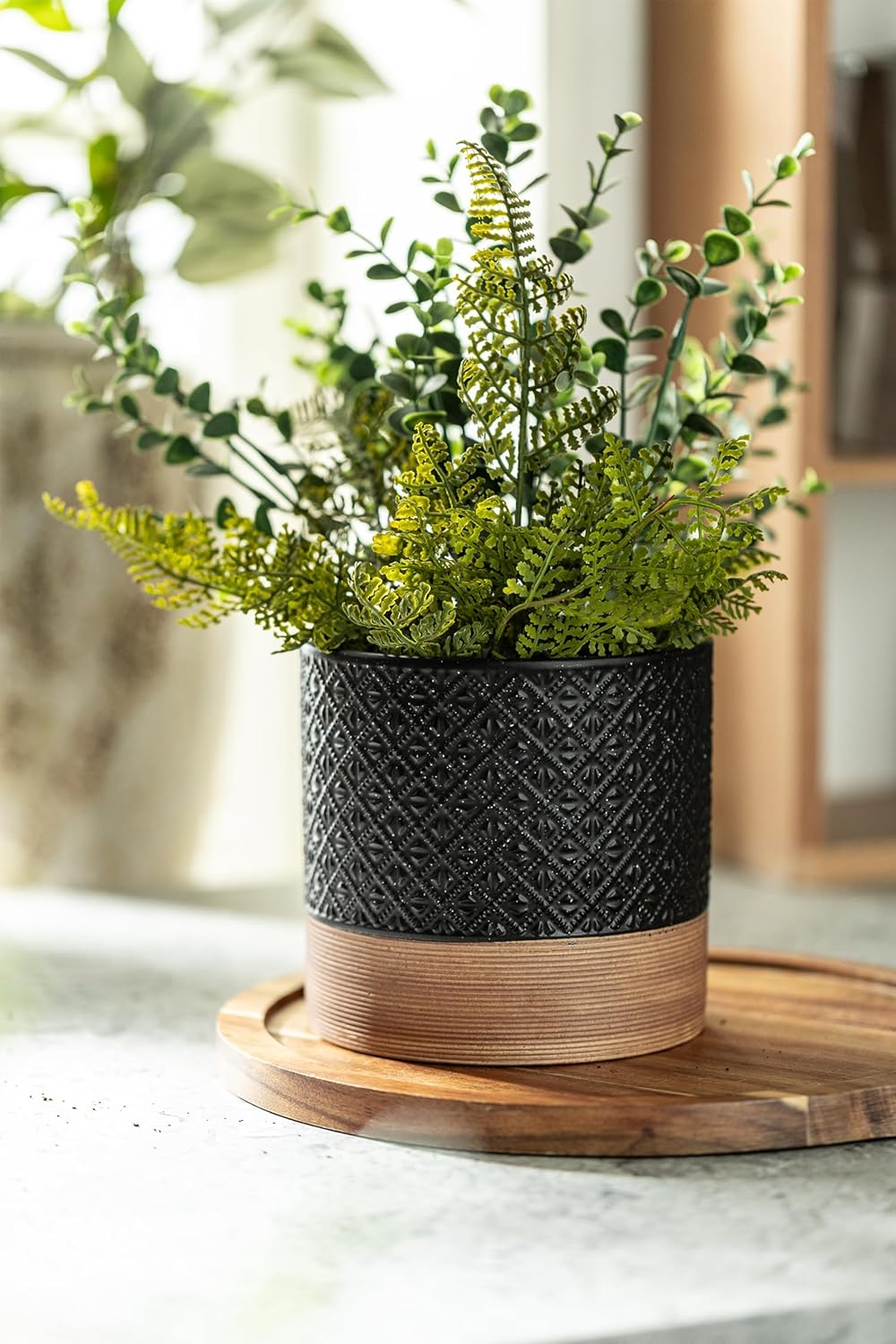 Coffee Storage Containers with Lids, Ceramic Coffee Container Kitchen Jars with Airtight Lid for Candy Spice Sugar Tea Bag, Decorative Kitchen Canisters for Countertop, Black & 42 fl.oz