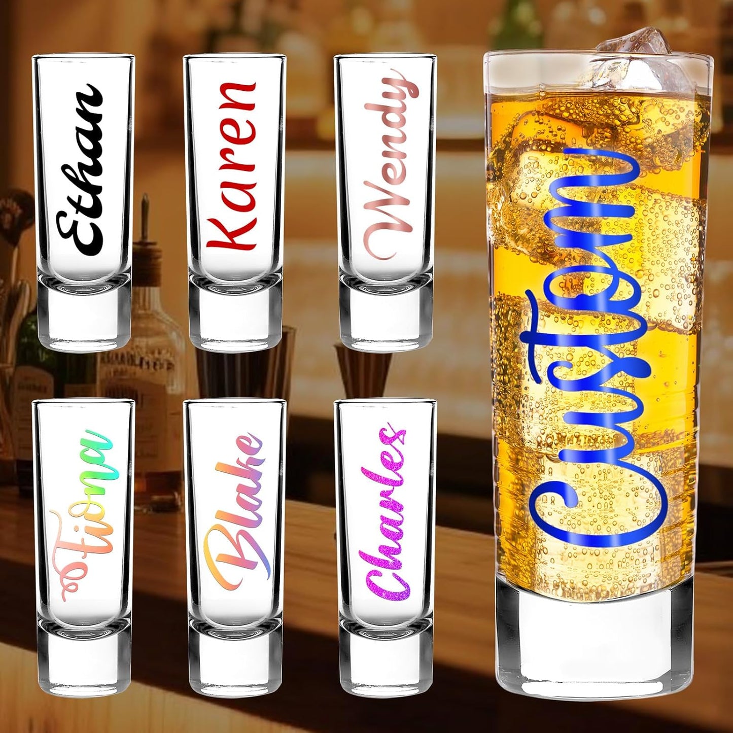 1 Pcs Custom Funny Shot Glasses Bulk Personalized Tall Shot Glasses with Text Custom Gift for Wedding Favors, Bachelorette Birthday Party Gifts,Party Favors Gifts