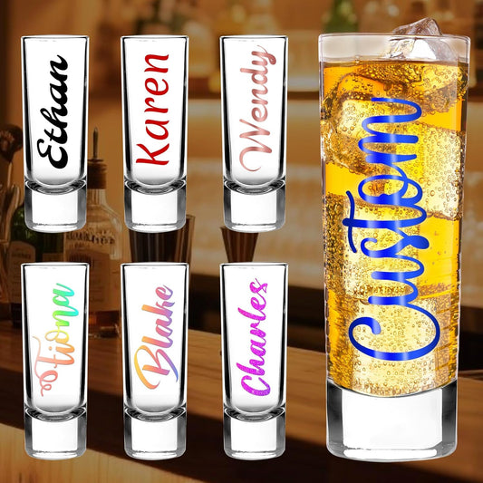1 Pcs Custom Funny Shot Glasses Bulk Personalized Tall Shot Glasses with Text Custom Gift for Wedding Favors, Bachelorette Birthday Party Gifts,Party Favors Gifts