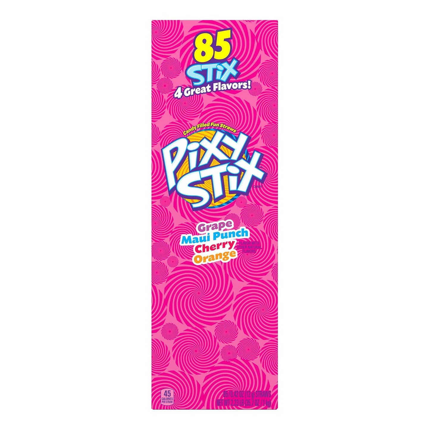 Wonka Pixy Stix Powder Candy-filled Straws, Sweet and tart candy, Springtime Easter Candy, 0.42 oz (85 Count) (Pack of 2)