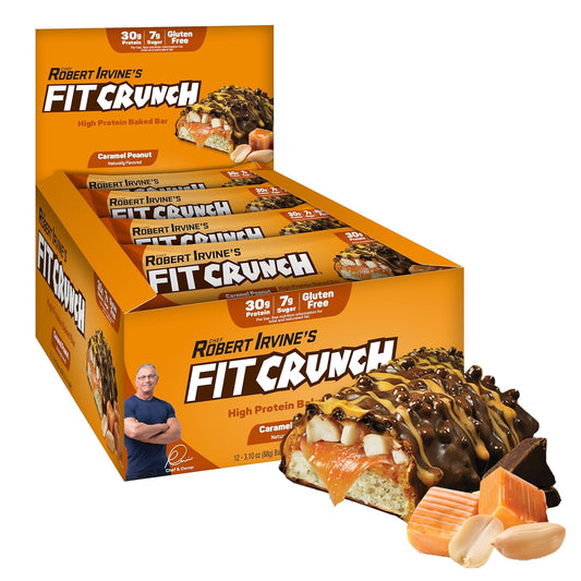 Fit Crunch Full Size Protein Bars (12 Bars, Caramel Peanut)