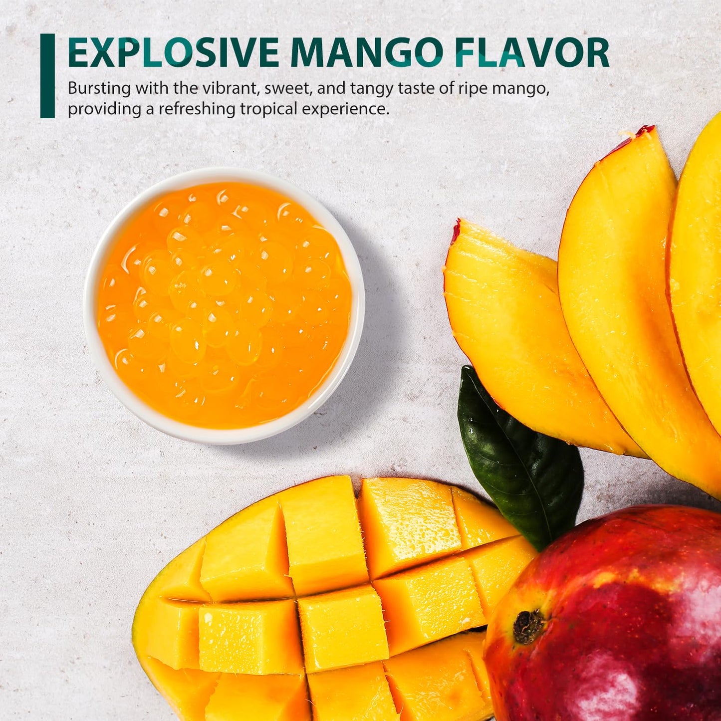 Soeos Mango Popping Boba Pearls 6.6 Pounds, Bursting Boba Pearls for Bubble Tea, Beverages, Shakes, Desserts, Smoothie and Ice Cream Topping