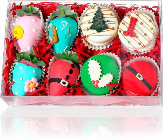 10 Pack Full Clear Chocolate Covered Strawberries Boxes 8x5x2 Inches Cookies Boxes Mini Bundt Cake Boxes Pie Boxes Cinnamon Roll Treat Box Chocolate Truffle Box Party Wedding Favor