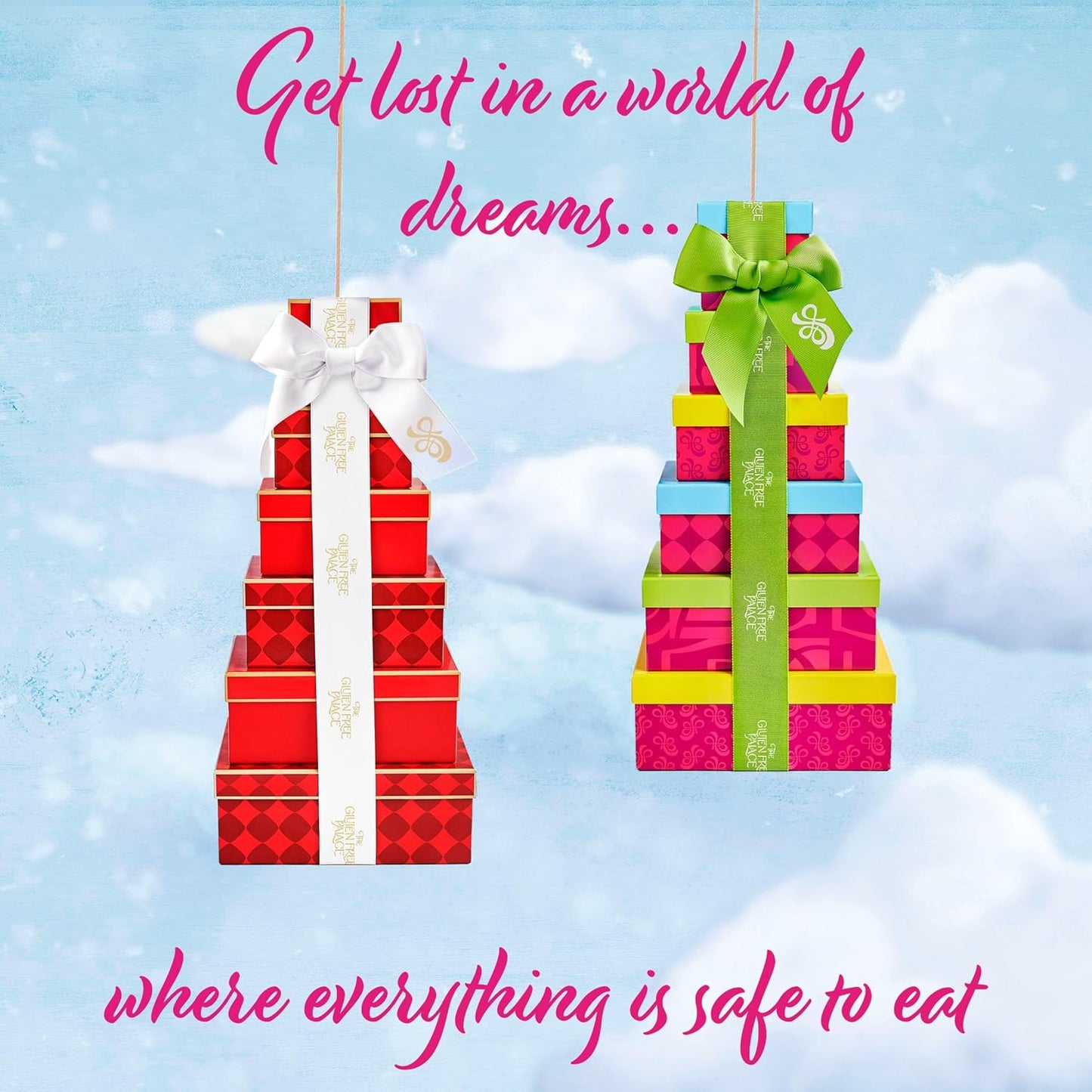 Gluten Free Palace Gift Basket Tower – Mother’s Day Treats – 6-Tier Festive Gluten Free Cookies Gift Basket Treat Tower – Father’s Day Gifts Sweets – Family, Birthday & Thank You Gift Set