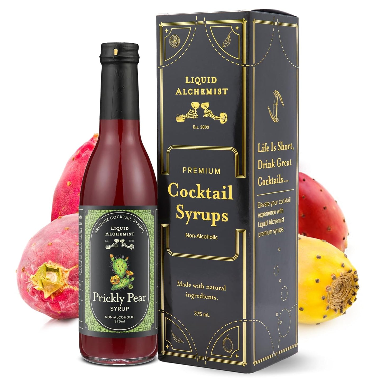 Liquid Alchemist Prickly Pear Syrup for Cocktails - Real Ingredients Make our Prickly Pear Puree a Perfect Margarita Mix - Our Vegan Drink Syrups are Non-GMO & Last up to 2 Years (12.7 oz)