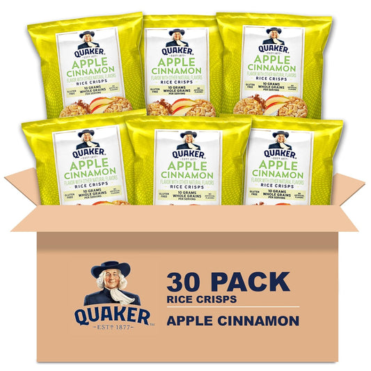 Quaker Rice Crisps, Gluten Free, Apple Cinnamon, 0.91 Oz, 30 Count