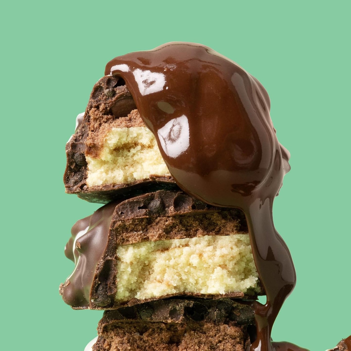 FITCRUNCH Snack Size Protein Bars, 6-Layer Baked Bar, 3g of Sugar, Gluten Free & Soft Cake Core (9 Bars, Mint Chocolate Chip)