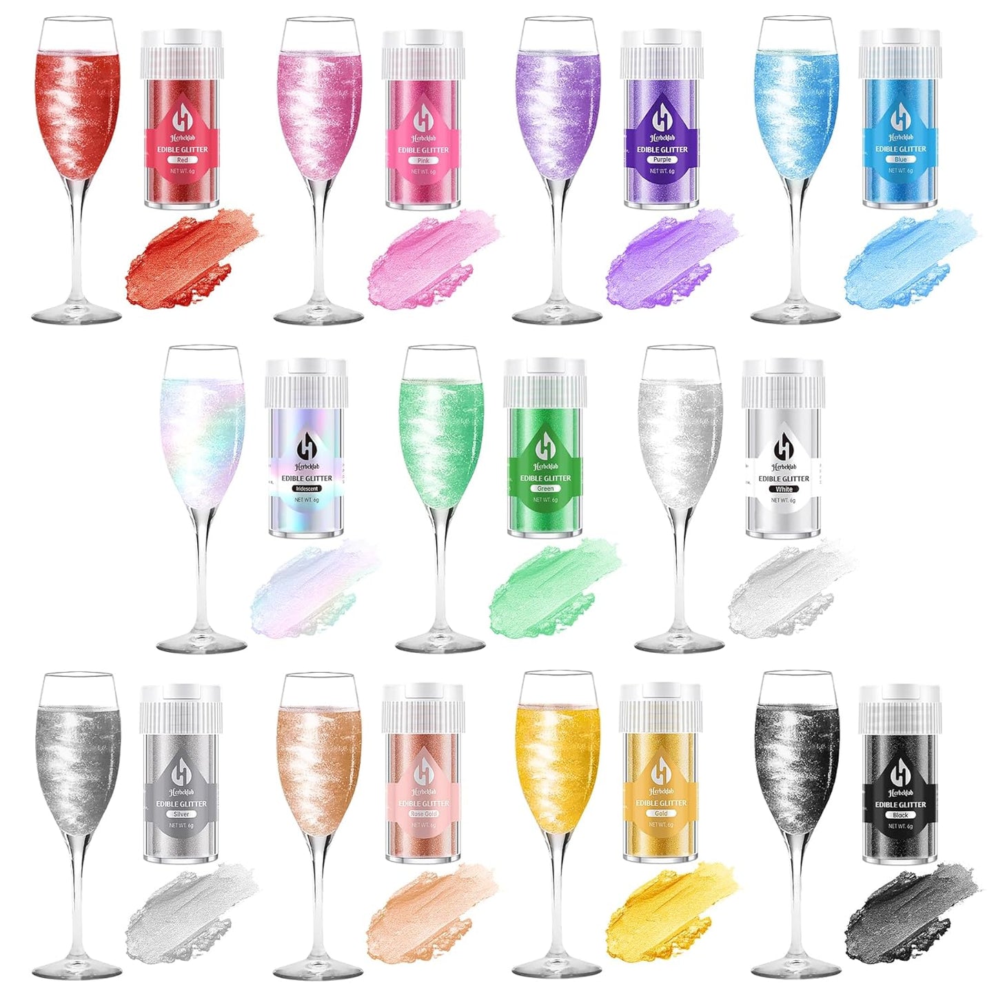 White Edible Glitter – 6g Luster Dust Drink Glitter, Food Grade Shimmer Powder for Cocktails, Cakes, Beverages, Chocolate & Candy