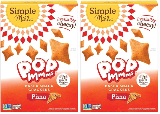 Simple Mills Pop Mmms Pizza Baked Snack Crackers, Gluten Free, 4 Ounce (Pack of 2)