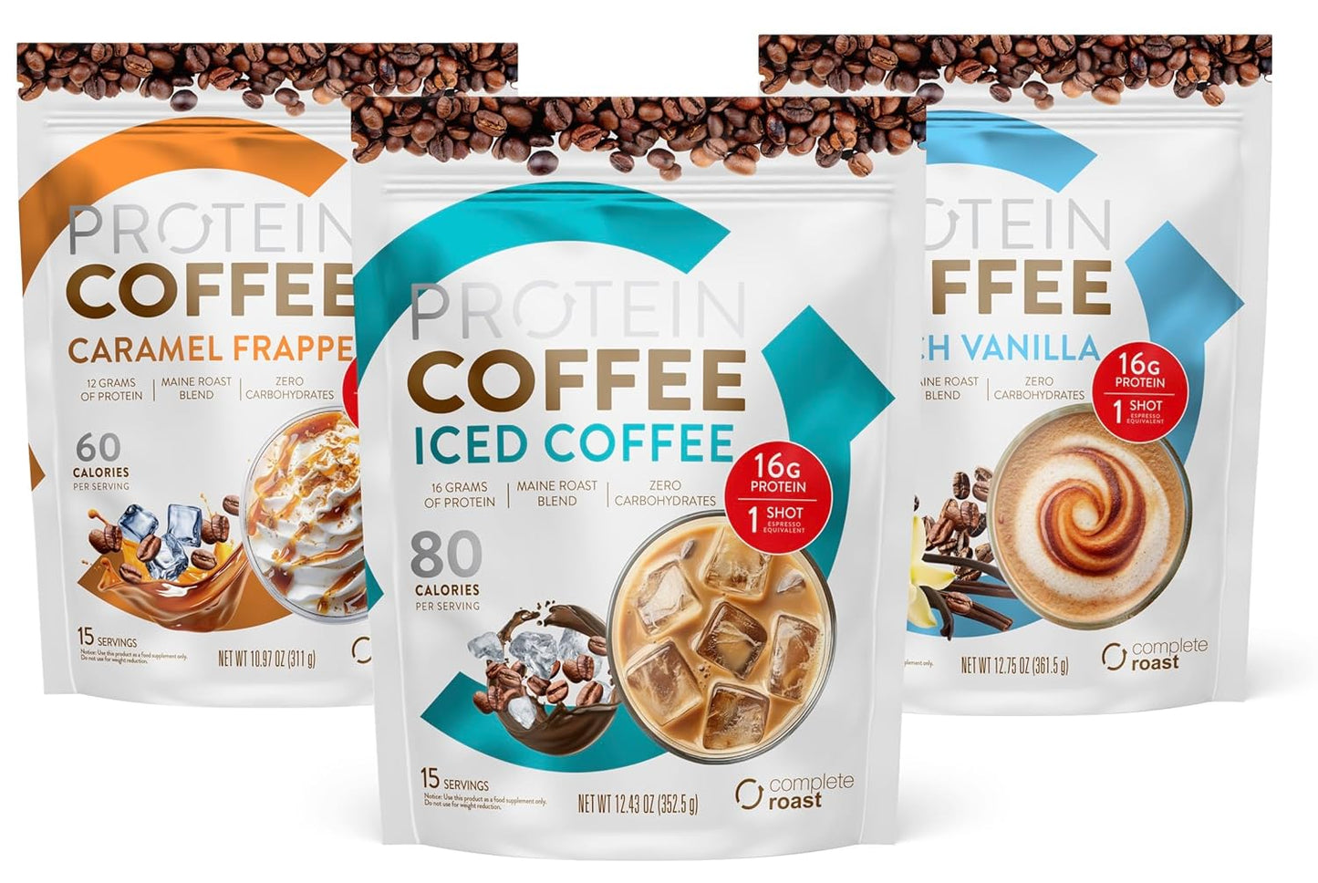 Complete Roast 3-Pack - Caramel Frappe, Iced Coffee, and French Vanilla