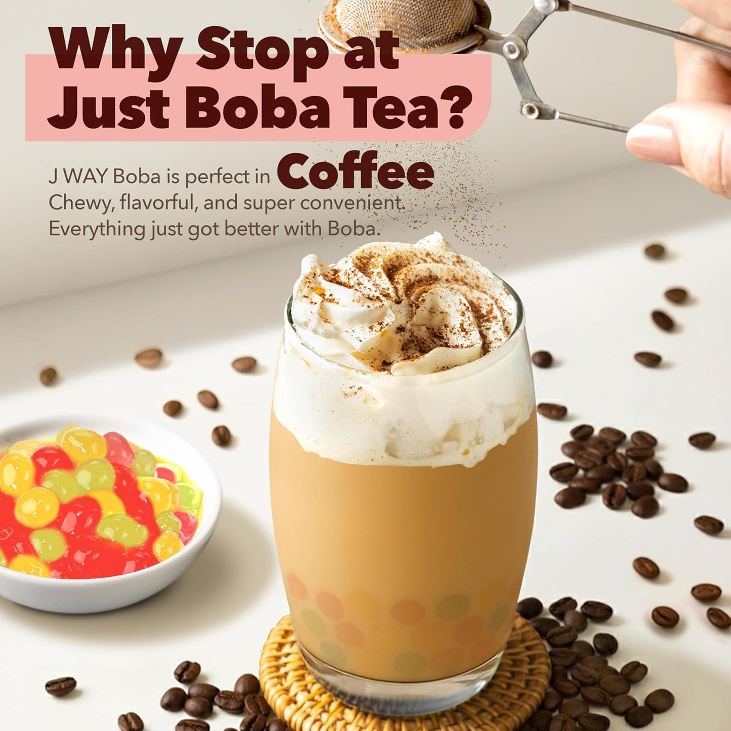 J WAY LOCAL FLAVOR BOBA Authentic Instant Tapioca Boba Pearls Bulk, 60 Servings for Milk Tea,Smoothies and Desserts,Fruity Flavor (Ready in Just 20 Seconds,No Preservatives,Gluten Free)