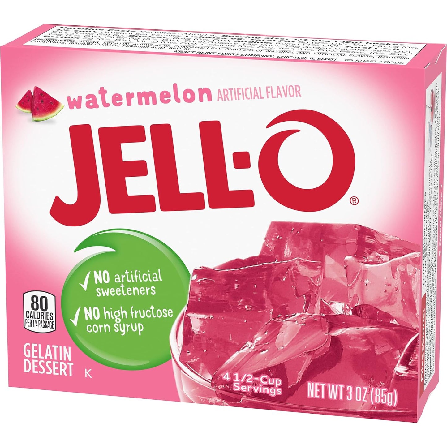 Jell-O Watermelon Gelatin Mix (3 oz Boxes, Pack of 6)