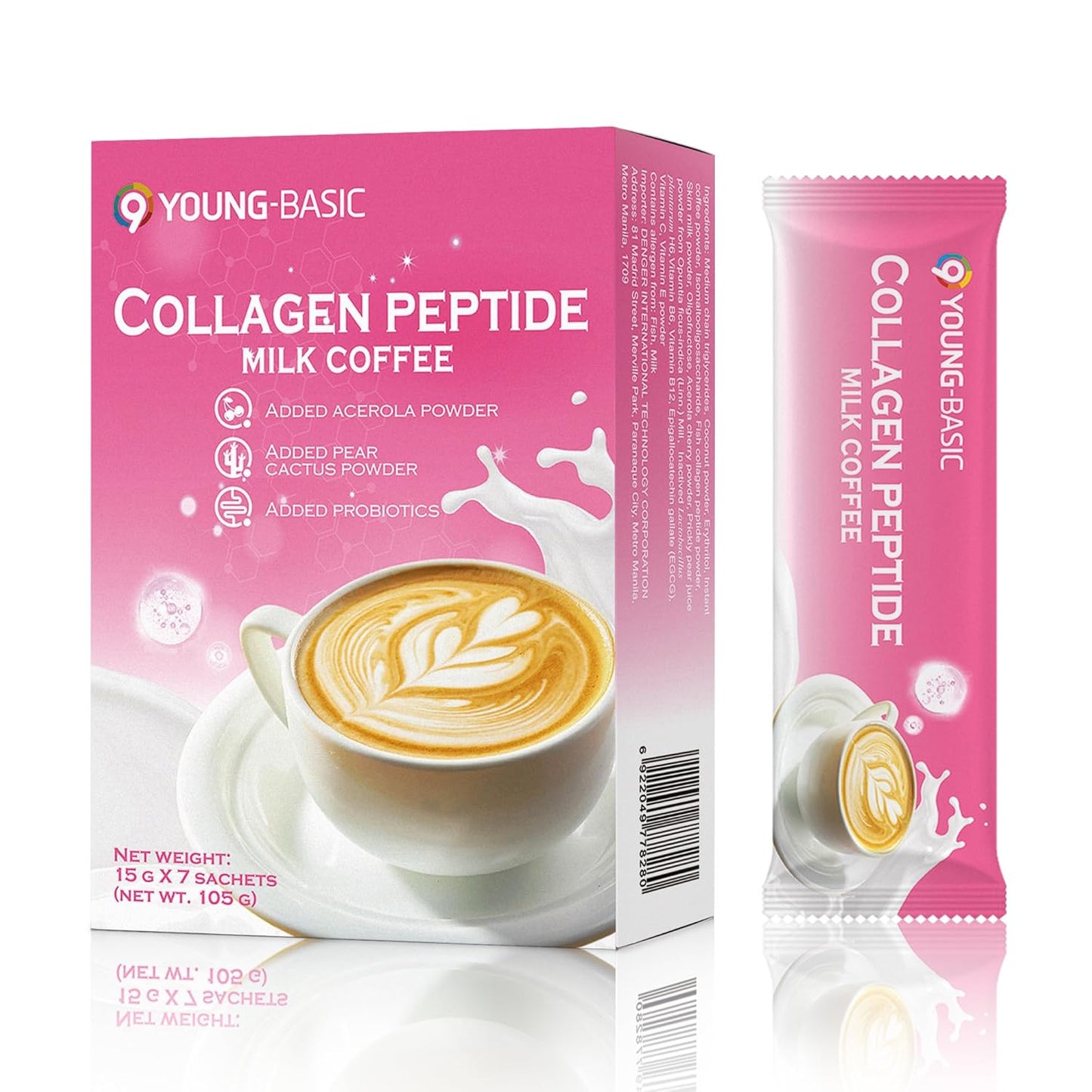 Premium Instant Collagen Peptide Infused Milk Coffee - Rich Creamy Taste, 30-Second Preparation, Aids Collagen Intake