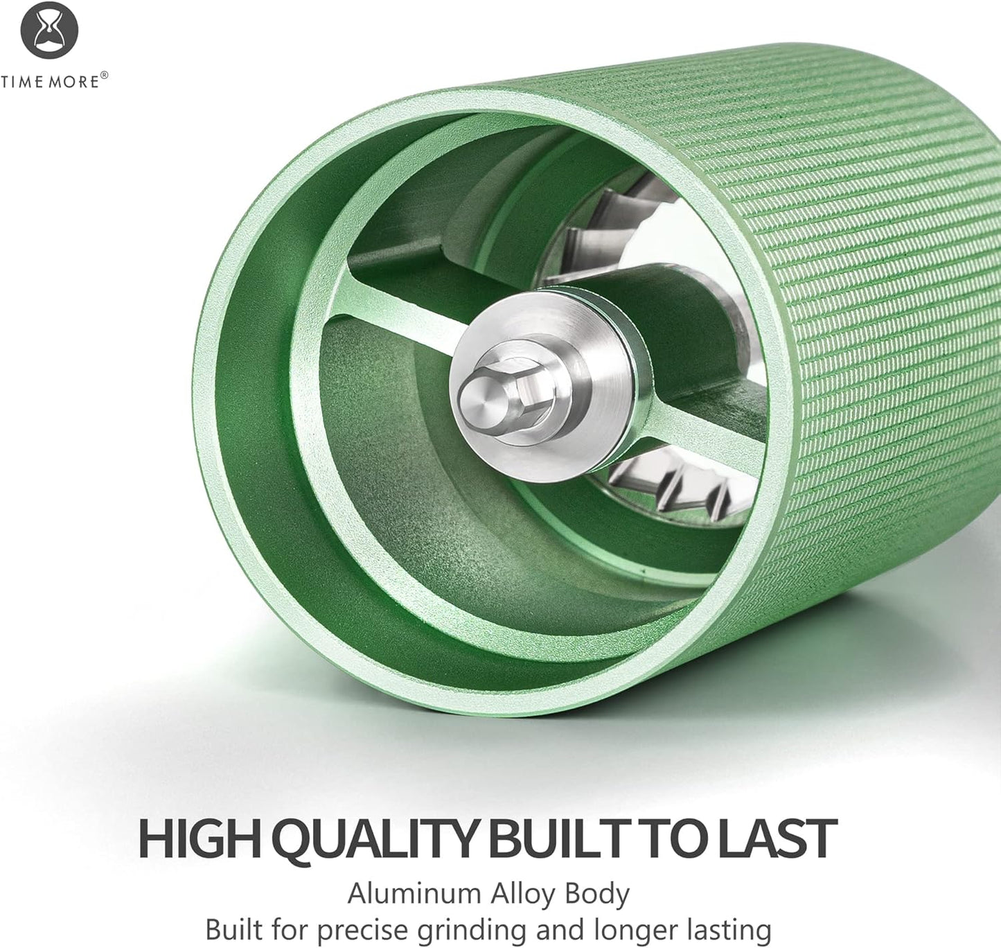 TIMEMORE Chestnut C3S PRO Manual Coffee Grinder, Stainless Steel S2C Conical Burr Coffee Grinder, Hand Coffee Grinder with Foldable Handle, Adjustable Grind Setting for Espresso to French Press, Green