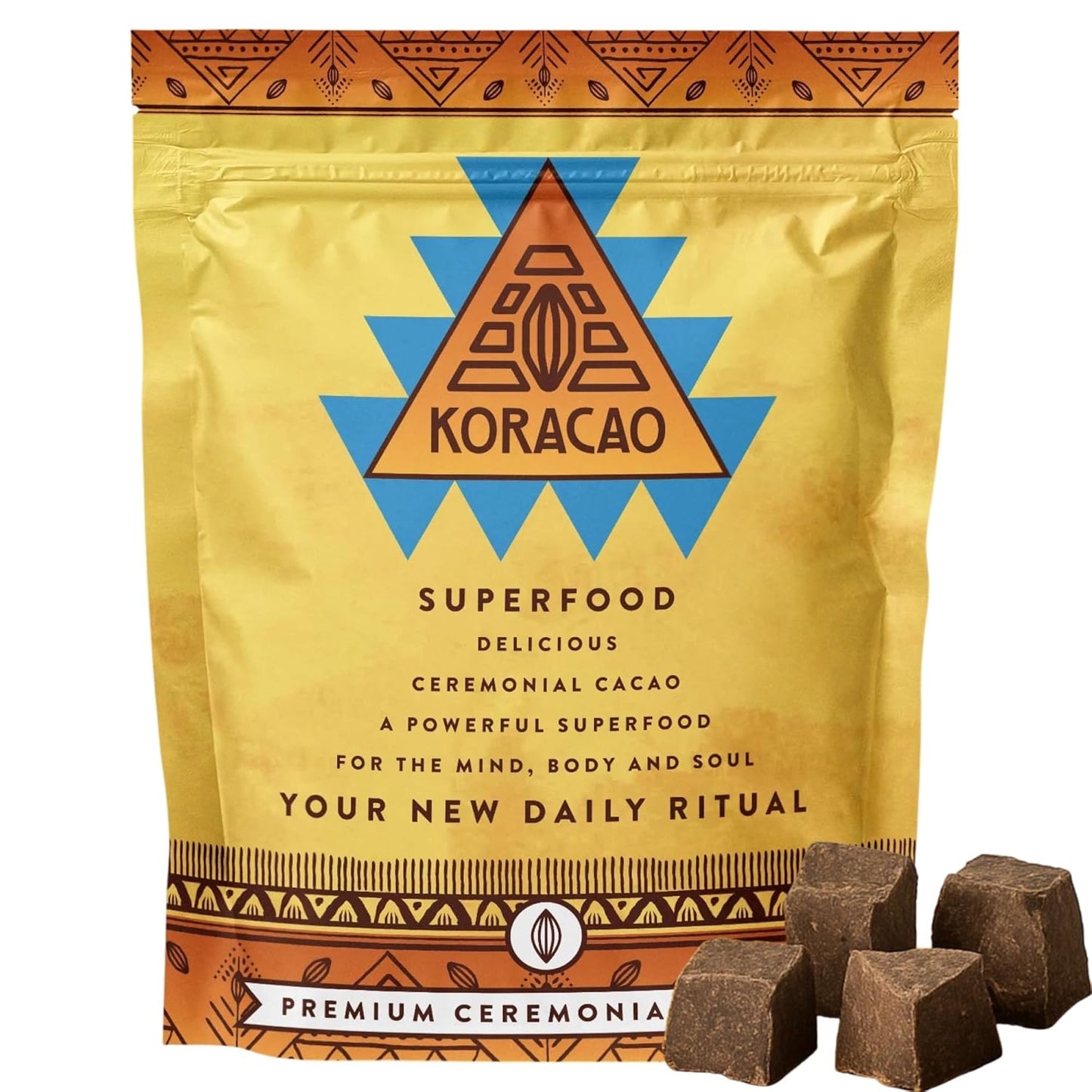 KORACAO Sustainably Harvested Cacao | Ideal Superfood for Everyday Bliss | Ceremonial Grade Cacao | Enhance Your Spiritual Journey with Ancient Superfood Delight - 1 Pound