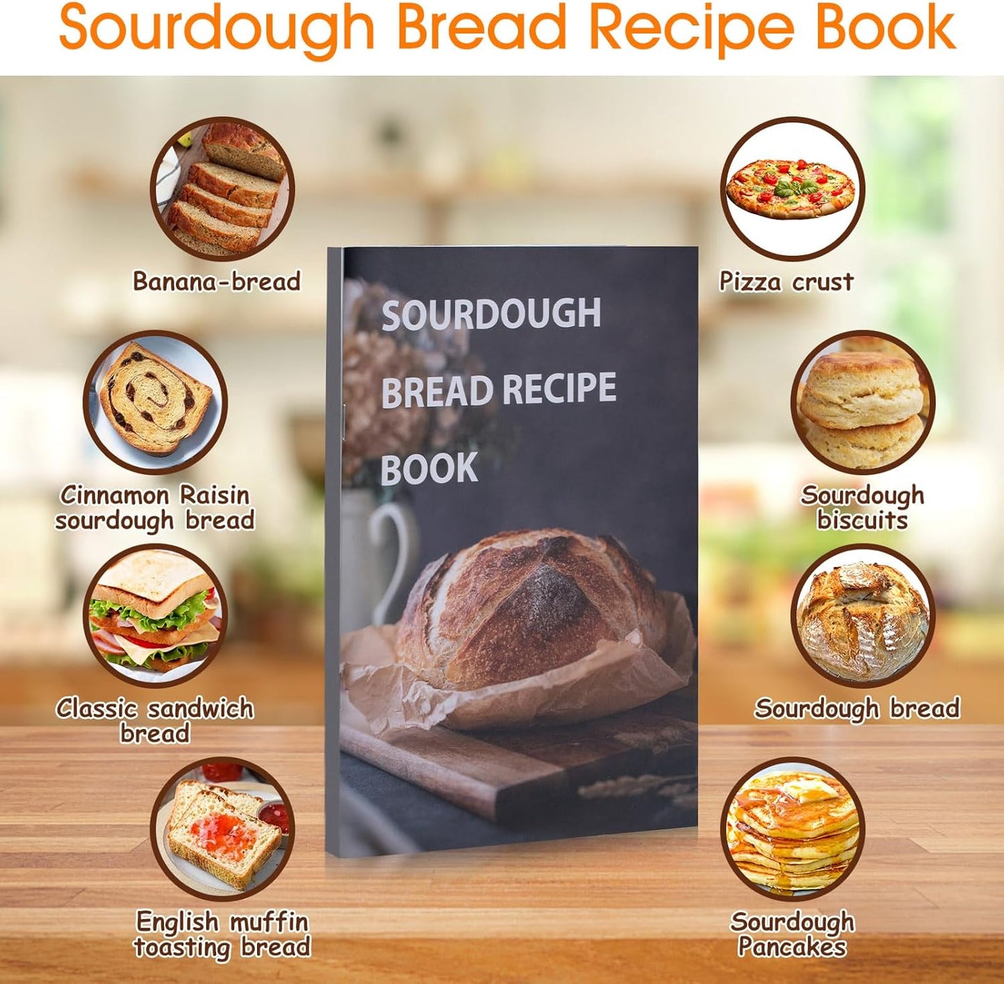 Sourdough Starter Kit, Handmade Cotton Rope oval and round banneton bread baskets with liners and covers, 35oz sourdough starter jar, essential bread baking tools