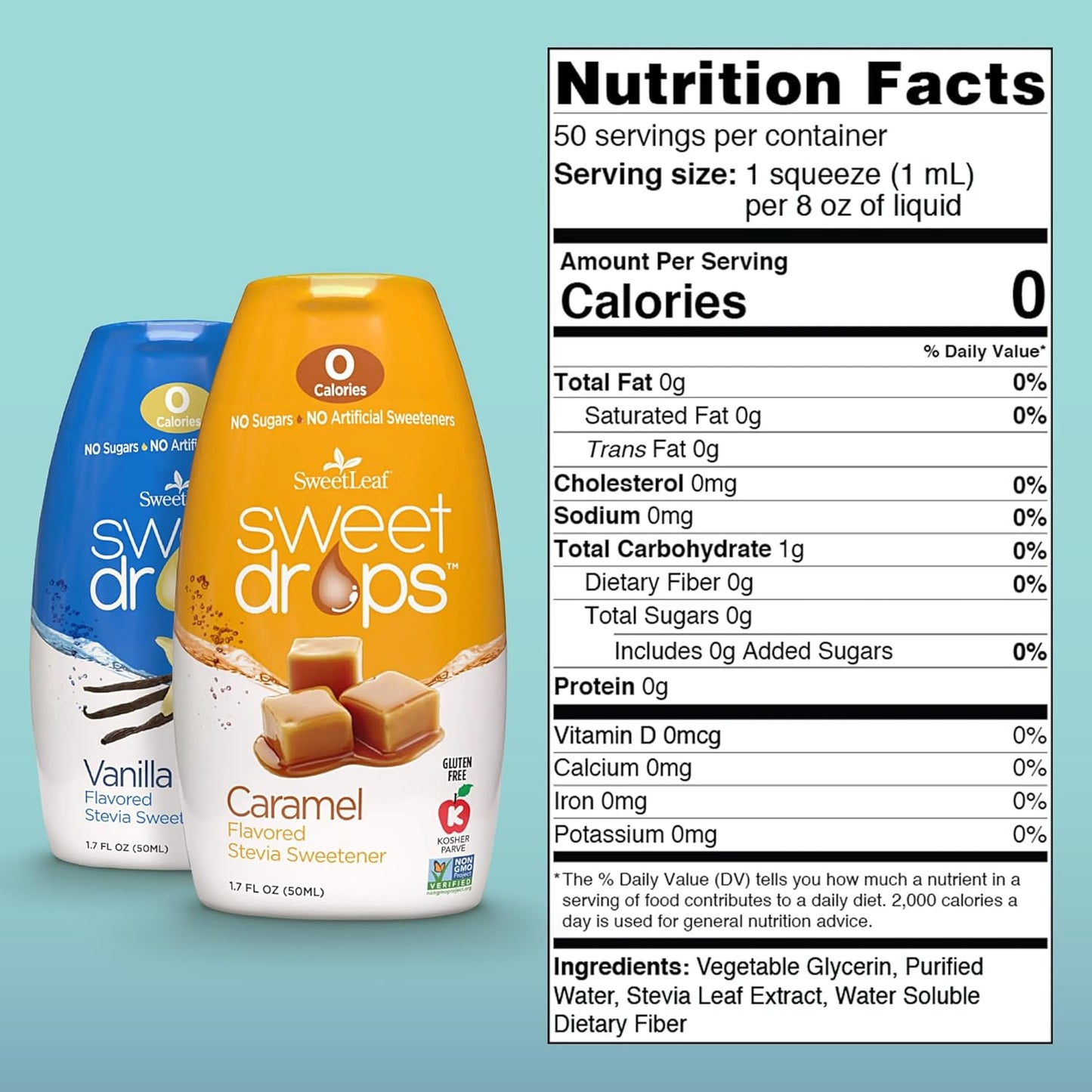 Sweetleaf Sweet Drops Vanilla and Caramel Bundle 1.7 oz Each