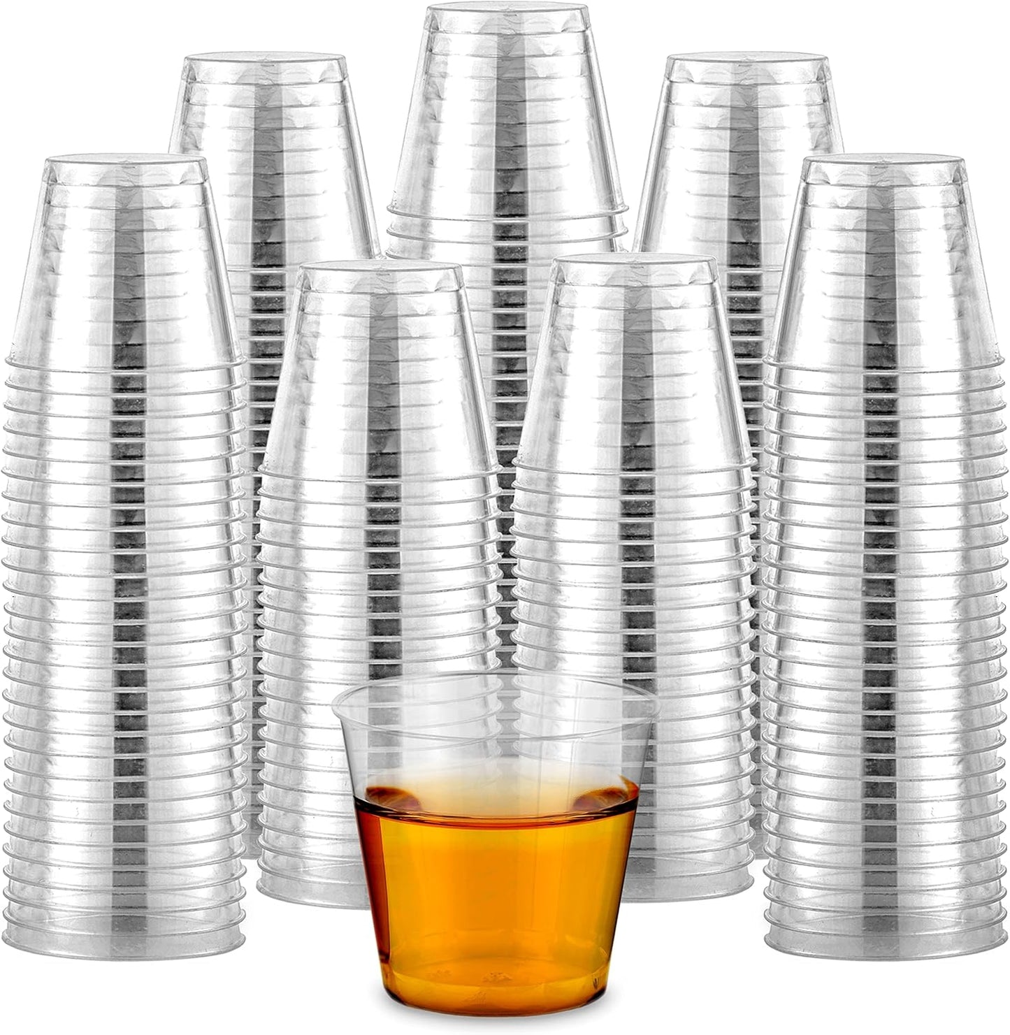 Stock Your Home 1,000 Mini Plastic Shot Glasses (1oz) Clear Disposable Cups for Jello Shots, Wine Tasting, Liquor, Whiskey, Pudding, Sample Cup for Halloween and Elegant Parties