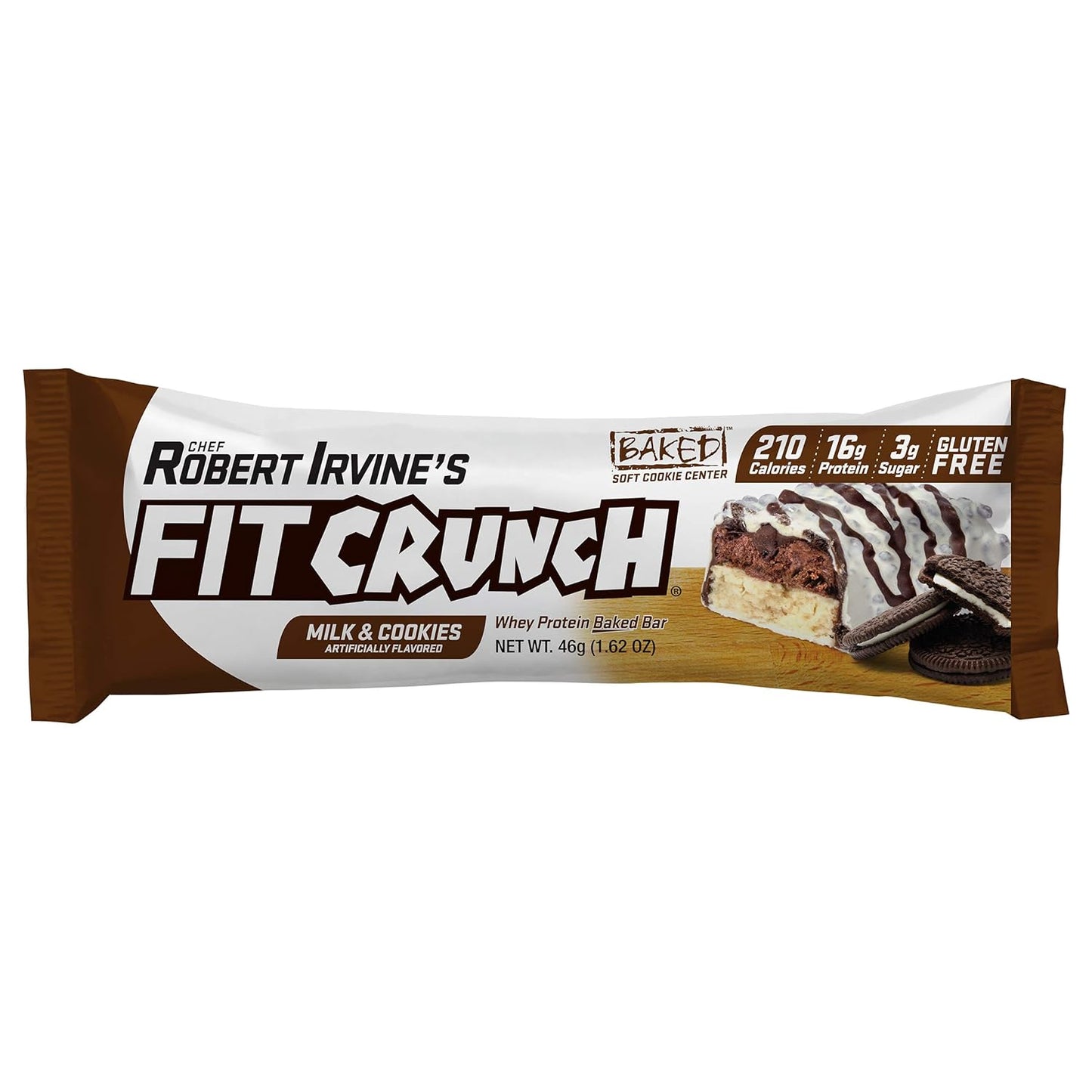 FITCRUNCH Snack Size Protein Bars, World’s Only 6-Layer Baked Bar, Just 3g of Sugar & Soft Cake Core (9 Count, Milk & Cookies)