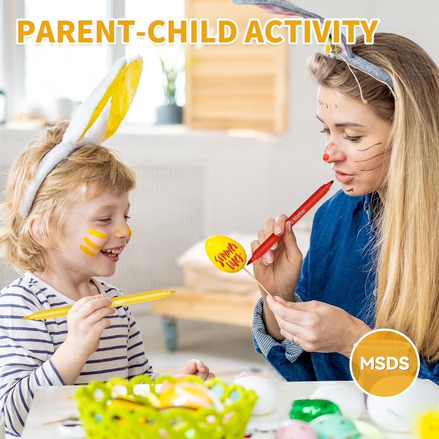 Jewem (Upgrade) Edible Markers for Cookie Decorating,10Pcs Food Coloring Pens, Double Side Food Grade Pens with Fine & Thick Tip for Decorating Fondant, Cakes, Cookies, Easter Eggs, Frosting, Macaron, Halloween, Christmas