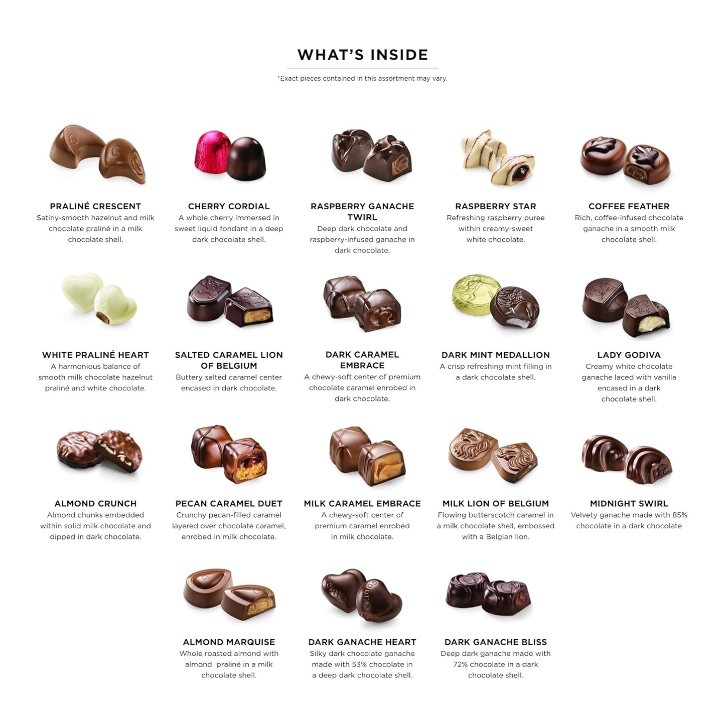 Godiva Chocolatier Birthday Ribbon 36-Piece Assorted Chocolate Gift Box – Gourmet Chocolate Candy Variety Pack – Dark Caramel, Milk Chocolate, Nuts– Gift Basket for Birthday and Anniversary