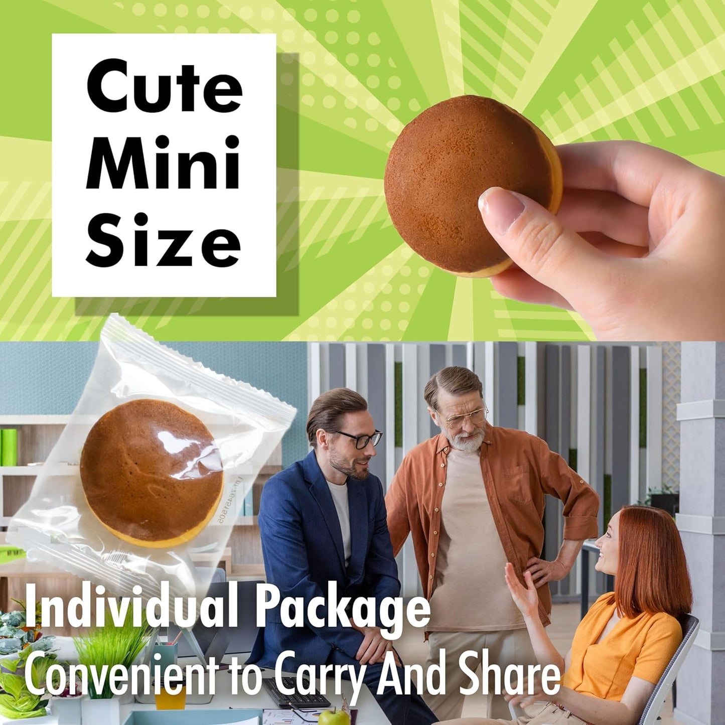 YAMASAN KYOTO UJI Dorayaki Japanese Matcha Sweet Bean Paste Pancake, Traditional Japanese Wagashi Sweets, Cute Mini Size, Matcha Candy, Individually Wrapped, Made in Japan 184g(6.49oz)