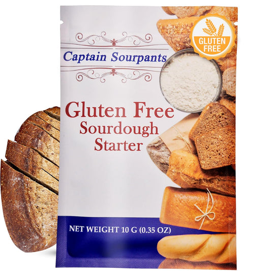 Gluten Free Sourdough Starter - 100+ Year Old Dehydrated Heirloom Style Sourdough Starter Kit for Sourdough Bread, Pizza, Buns, Pancakes, Muffins | Easy to Use | Beginner Friendly