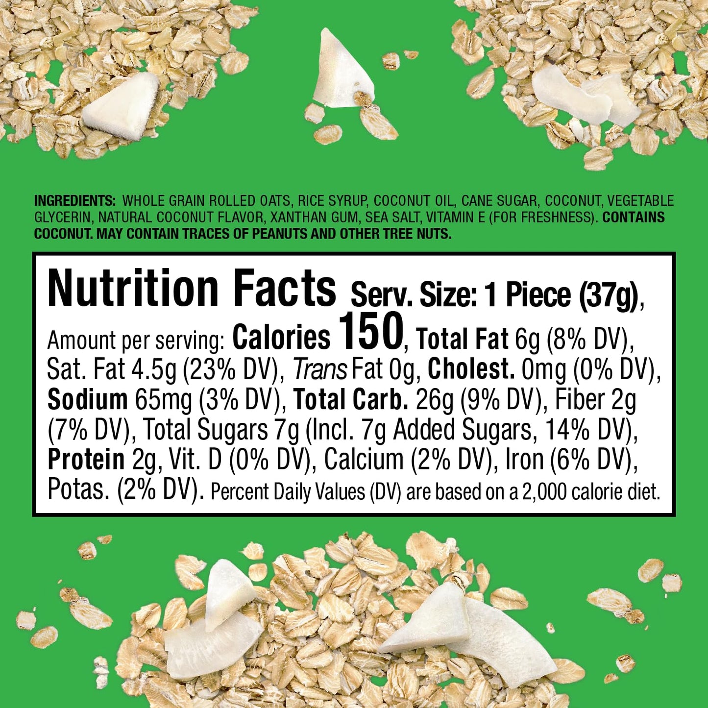 Bobo's Oat Bites, Coconut, 1.3 oz Bites (30 Pack Box), Gluten Free Whole Grain Snack, Vegan On-The-Go