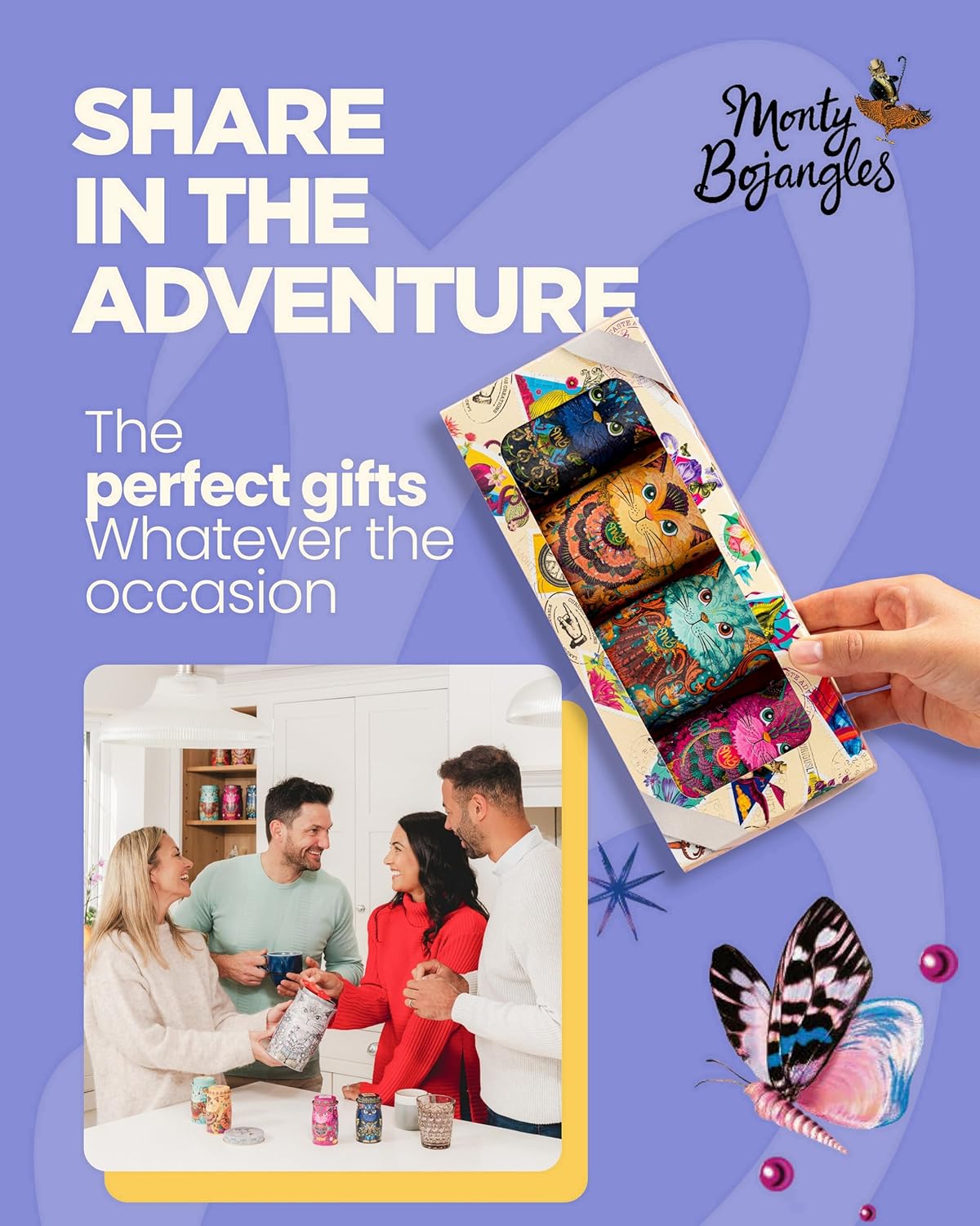 Monty Bojangles Persian Pink Cocoa Dusted Truffles Cat Tin (4.37 oz) - Choccy Scoffy Flavoured Luxury Chocolatey Truffles - Collectable Cat Tin Chocolate Gift With Bespoke Design