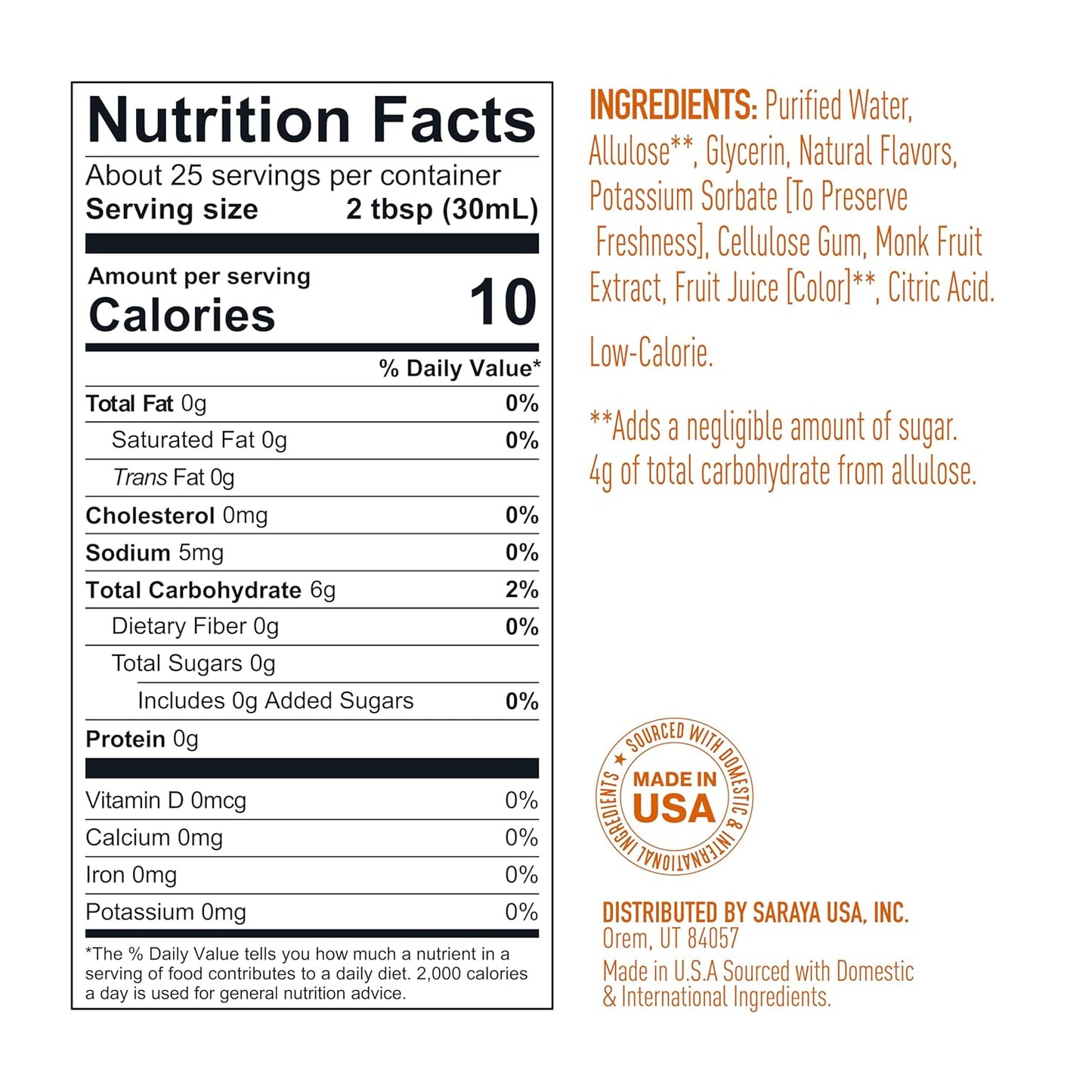 Lakanto Simple Flavoring Syrup - Monk Fruit Sweetener with Allulose, Perfect for Coffee, Tea, Cocktails, Snow Cones, Sodas, Other Drinks, Keto, Vegan (Mango - 25.4 fl oz)