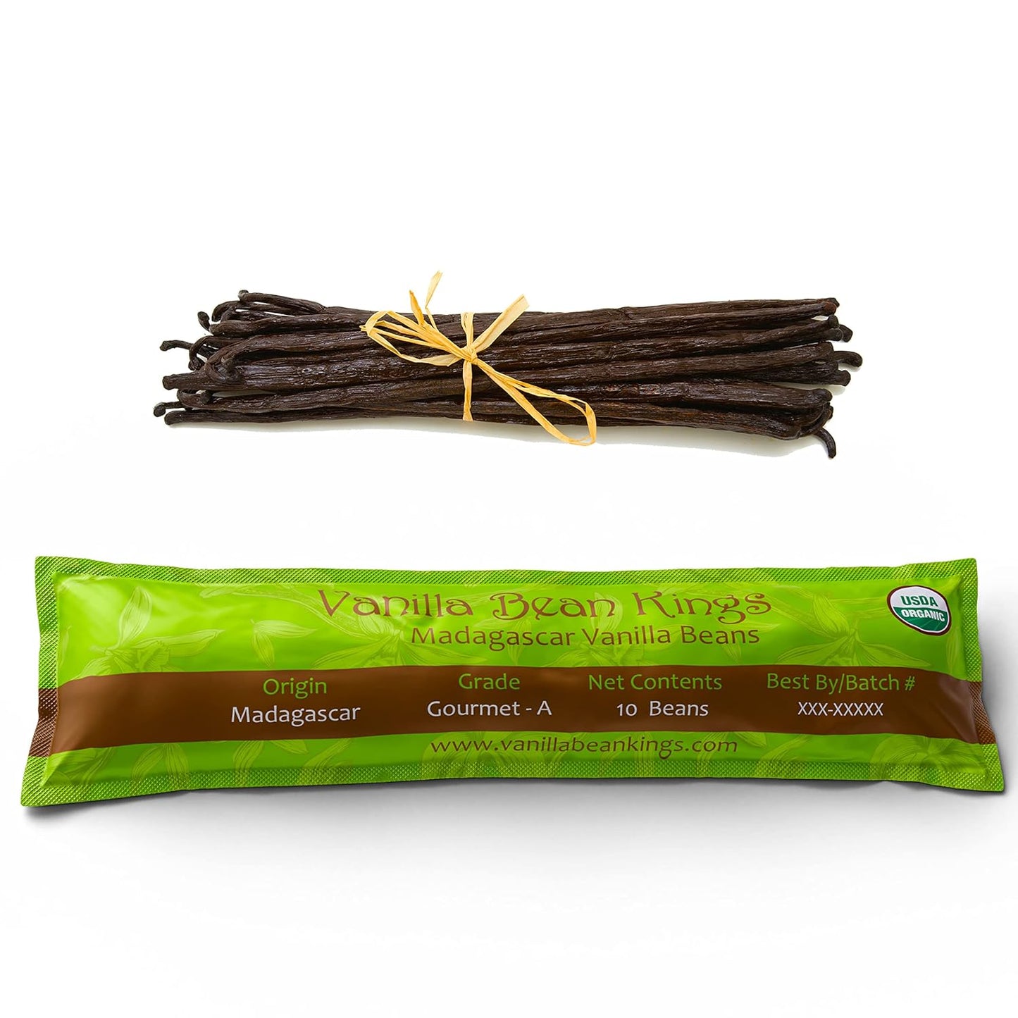 10 Organic Madagascar Whole Grade A Vanilla Pods for Vanilla Extract and Baking