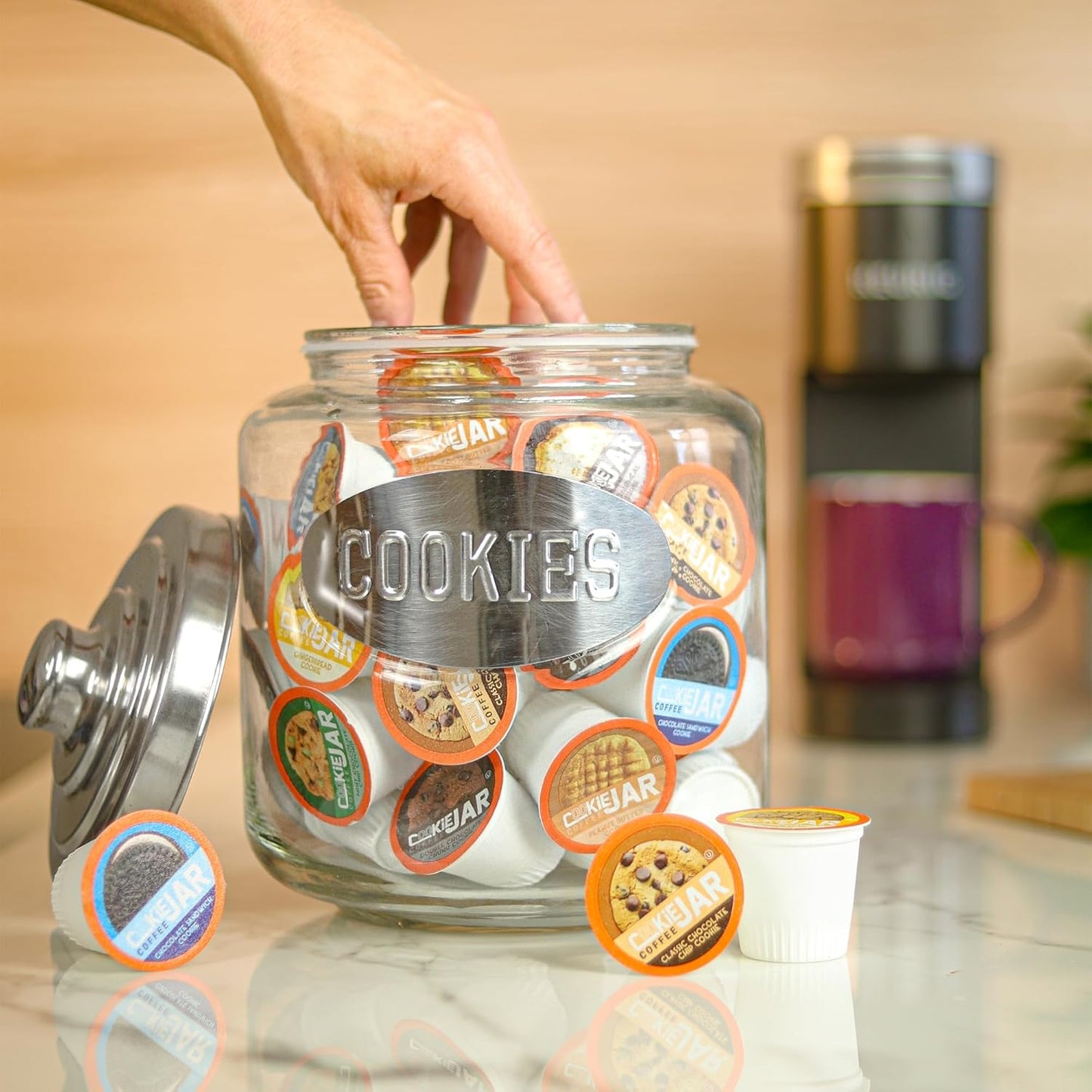 Cookie Jar Sandwich Cookie Coffee Pods, 40 Single-Serve Pods, Compatible with Keurig K Cup Brewers, Convenient Brewing, Smooth Aroma